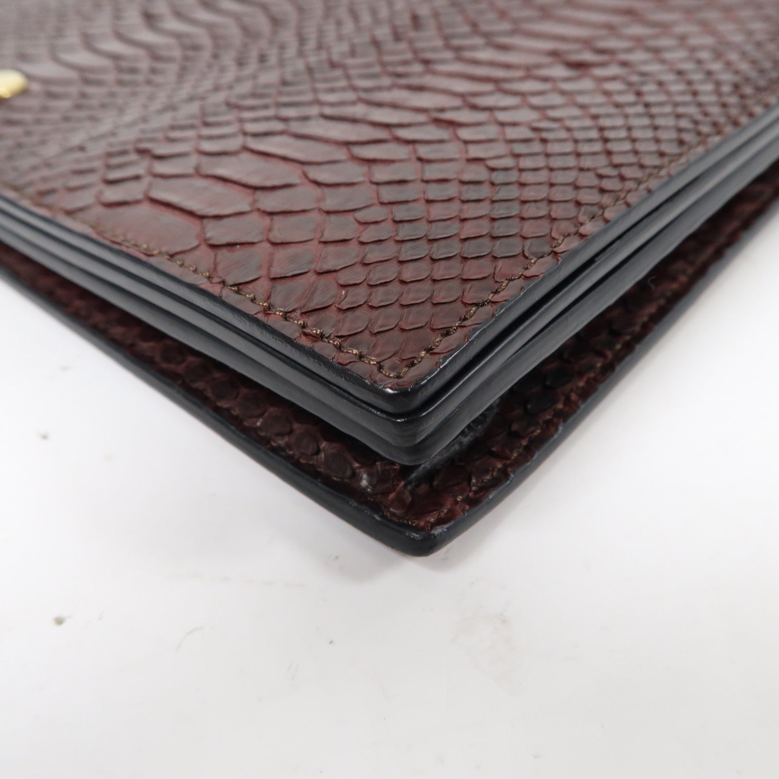 CELINE 蛇皮皮革Clutch Bag金扣手拿包紅色