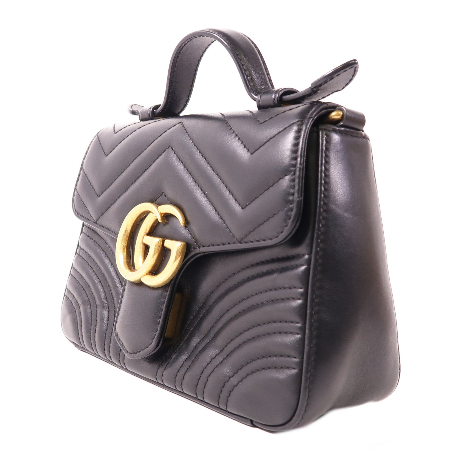 GUCCI 【激減優惠】羊皮皮革GG Marmont金扣手挽肩背兩用袋