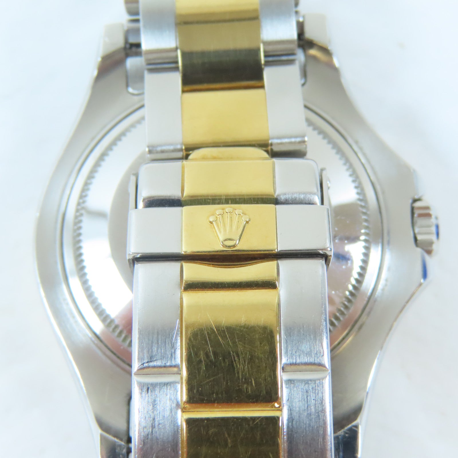 ROLEX Yacht Master 18K黃金/不鏽鋼手錶自動機芯白色#16.25cm
