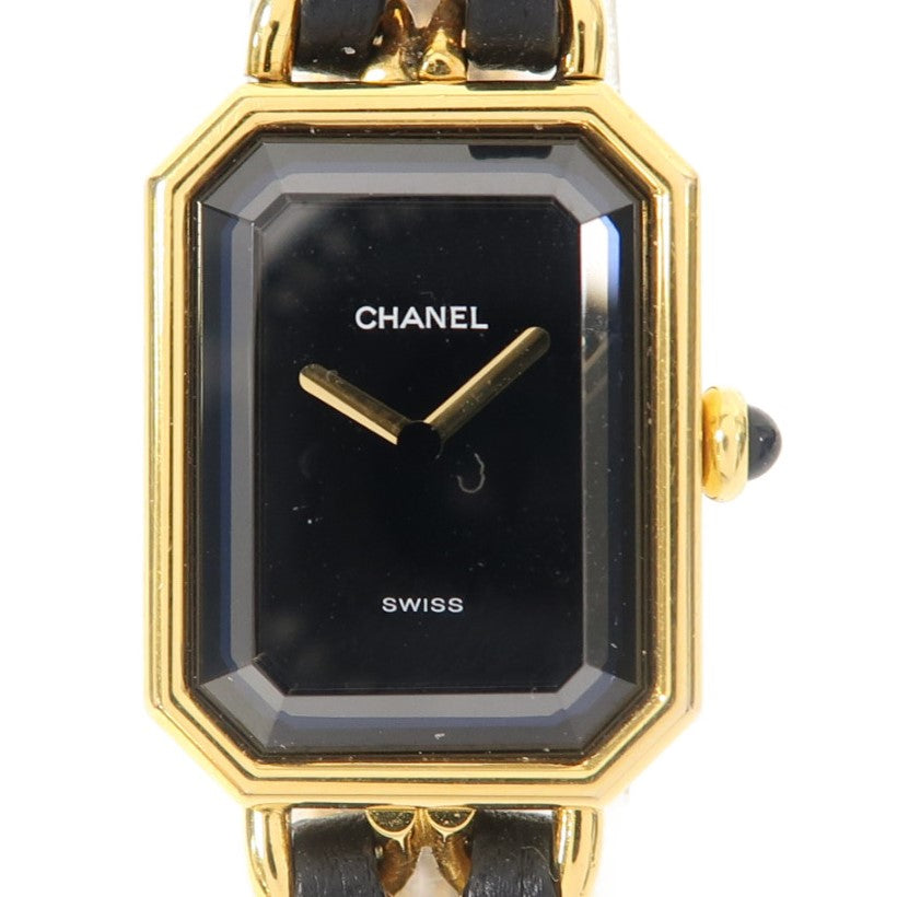 CHANEL Premiere M鍍金手錶石英機芯黑色