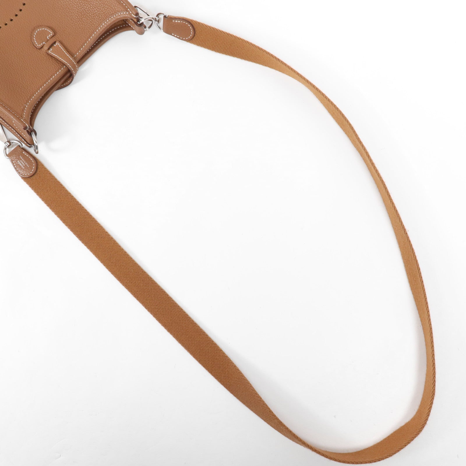 HERMES Maurice皮革Evelyne TPM銀扣肩背袋Gold