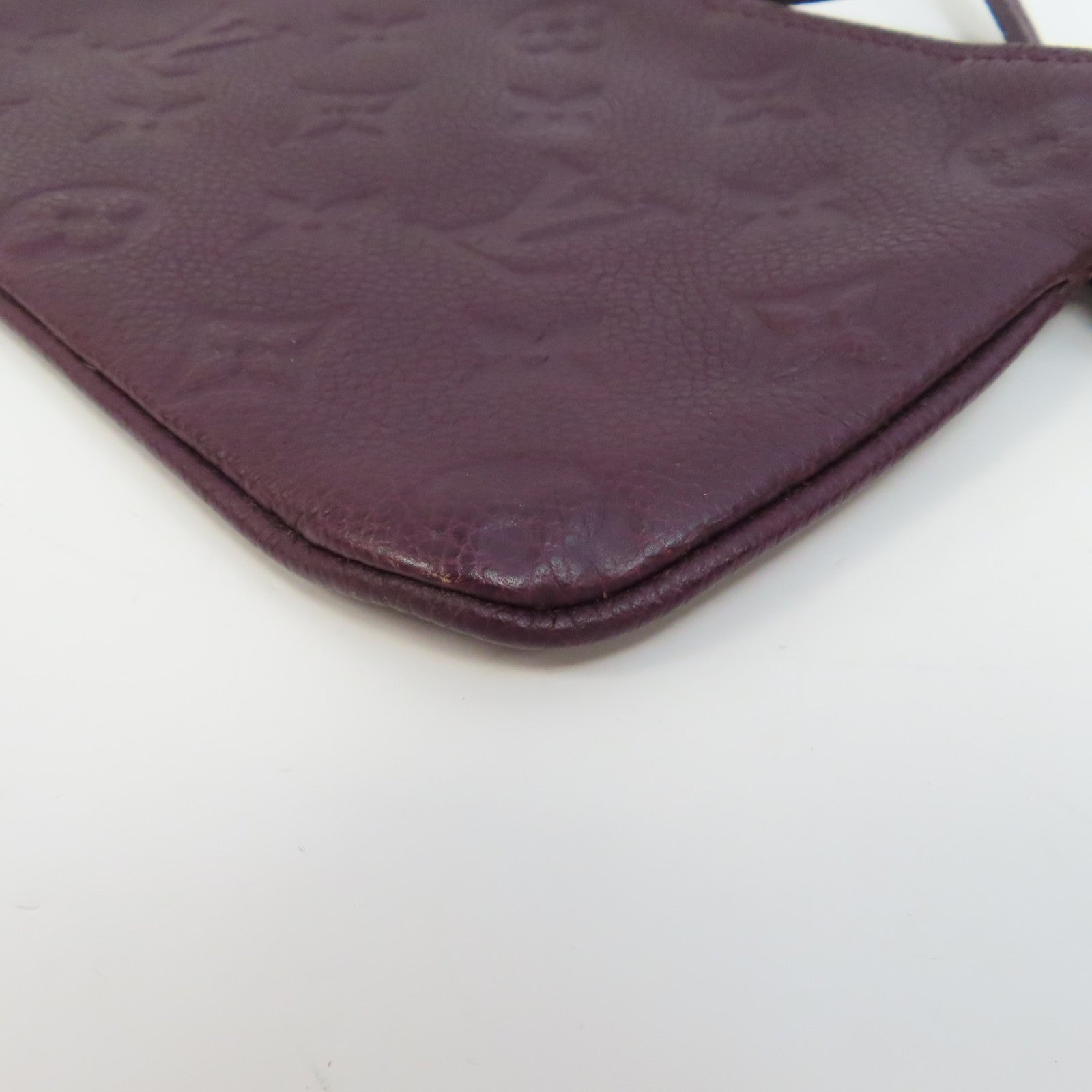 LOUIS VUITTON Monogram Empreinte Citadine Pochette金釦手挽袋紫色
