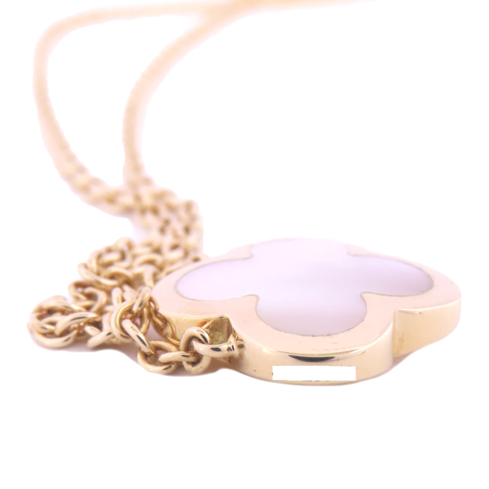 Van Cleef & Arpels 18K白金/珍珠貝殼Pure Alhambra Necklace項鍊