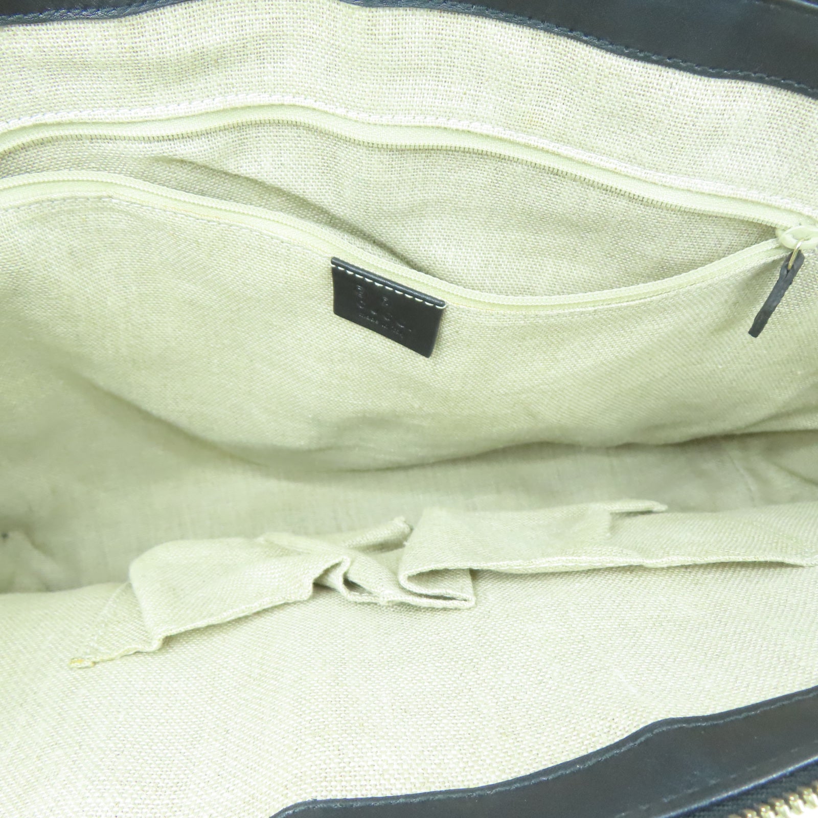 GUCCI 【激減優惠】牛皮皮革Tote Bag銀扣手挽肩背兩用袋黑色