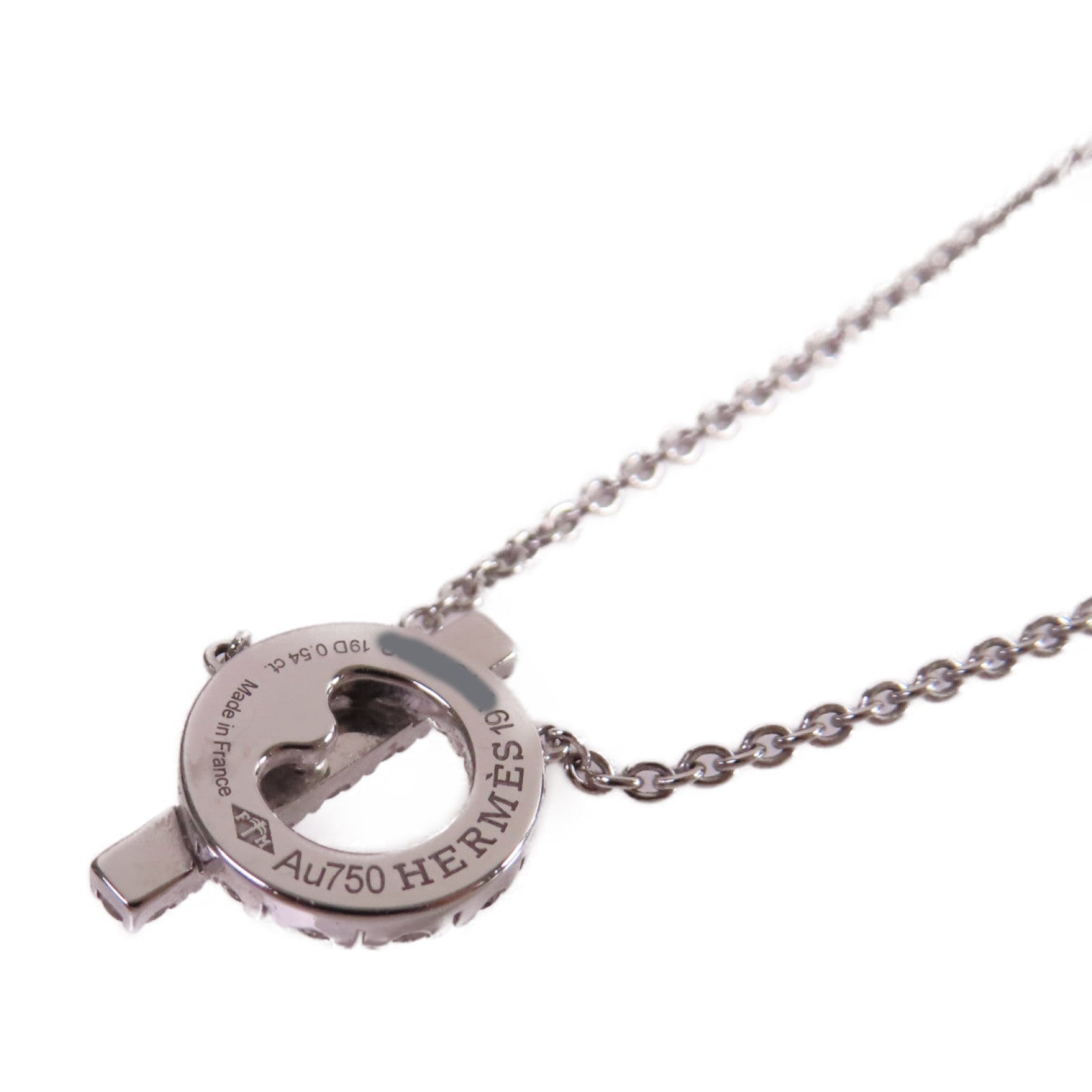 HERMES 18K白金/0.54ct鑽石Finesse Diamond Necklace項鏈