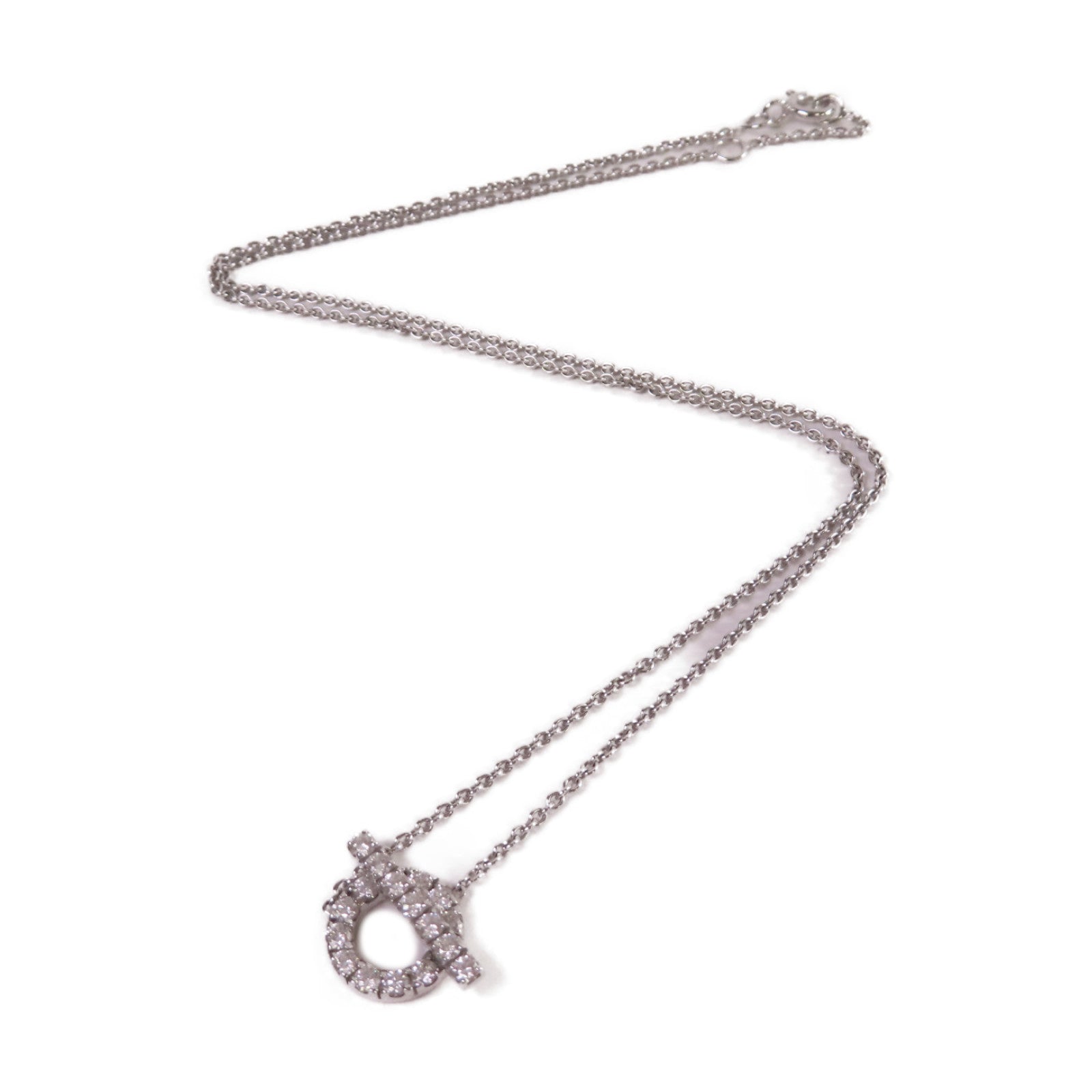 HERMES 18K白金/0.54ct鑽石Finesse Diamond Necklace項鏈
