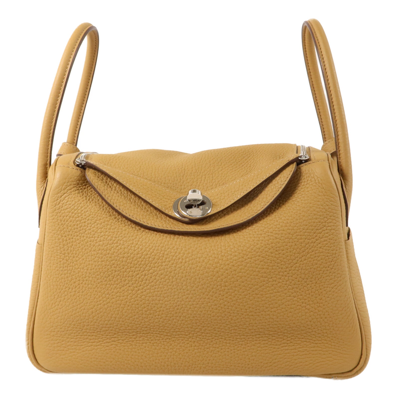 HERMES Clemence皮革Lindy 26手挽肩背兩用袋Biscuit
