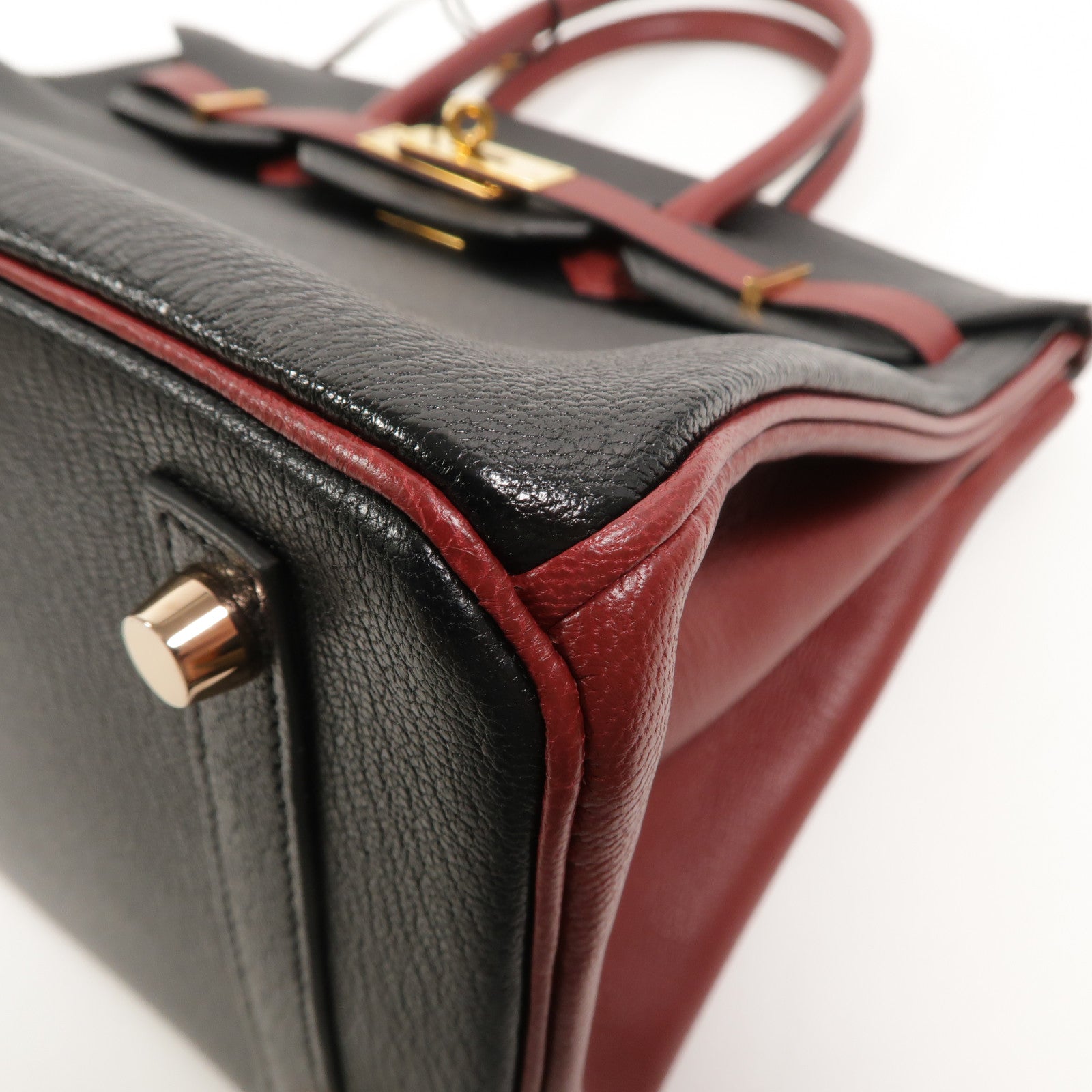 HERMES Chevre皮革Birkin 30 Special Order手挽袋Noir/Rouge H
