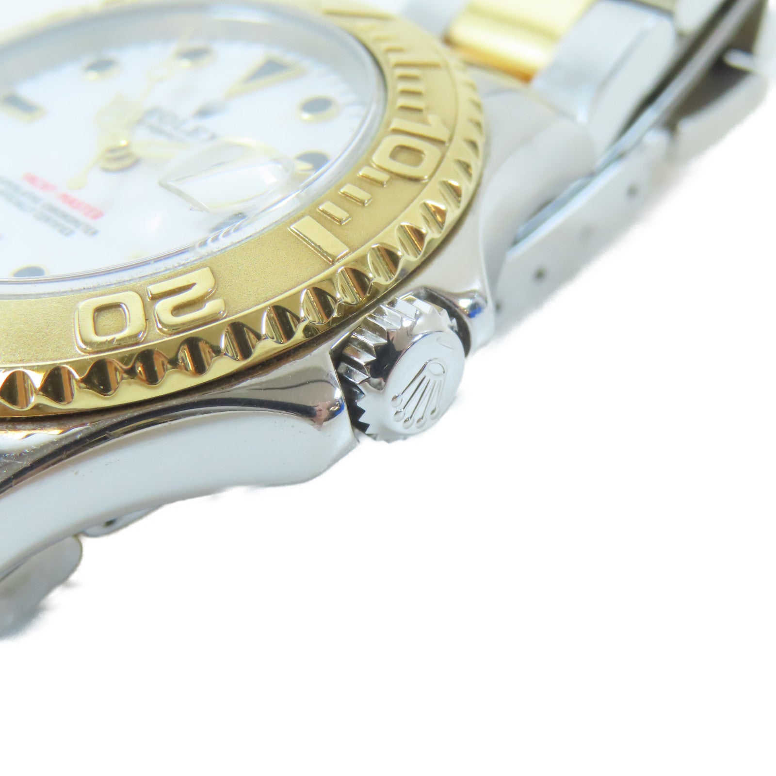 ROLEX Yacht Master 18K黃金/不鏽鋼手錶自動機芯白色#16.25cm