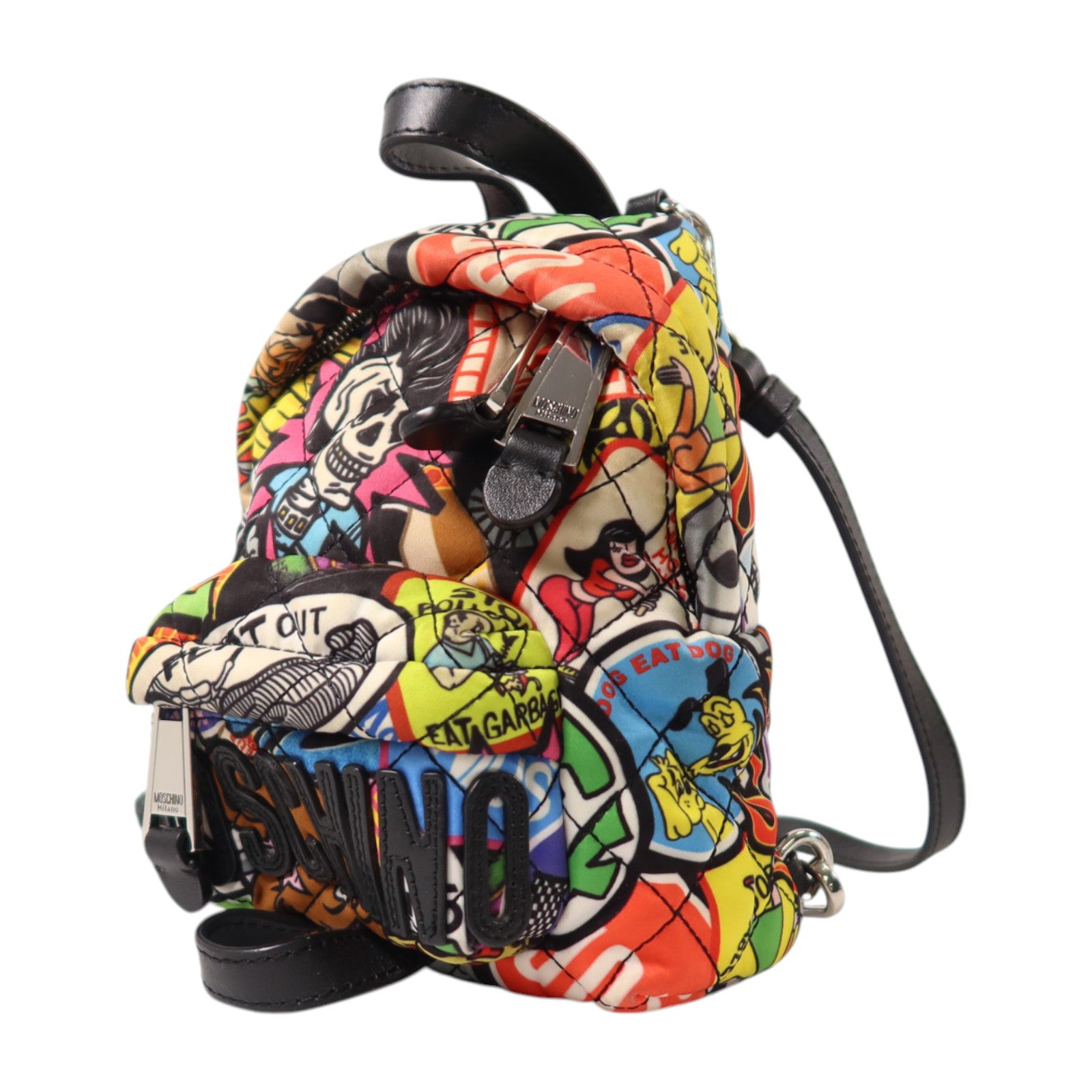 MOSCHINO 尼龍Rucksack銀扣背包