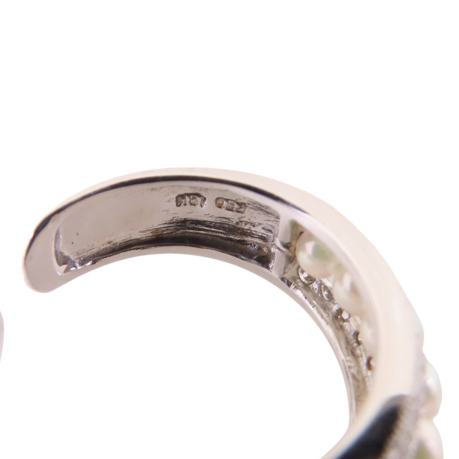 JEWELRY Pearl Diamond Ring US#5.5 18K White Gold