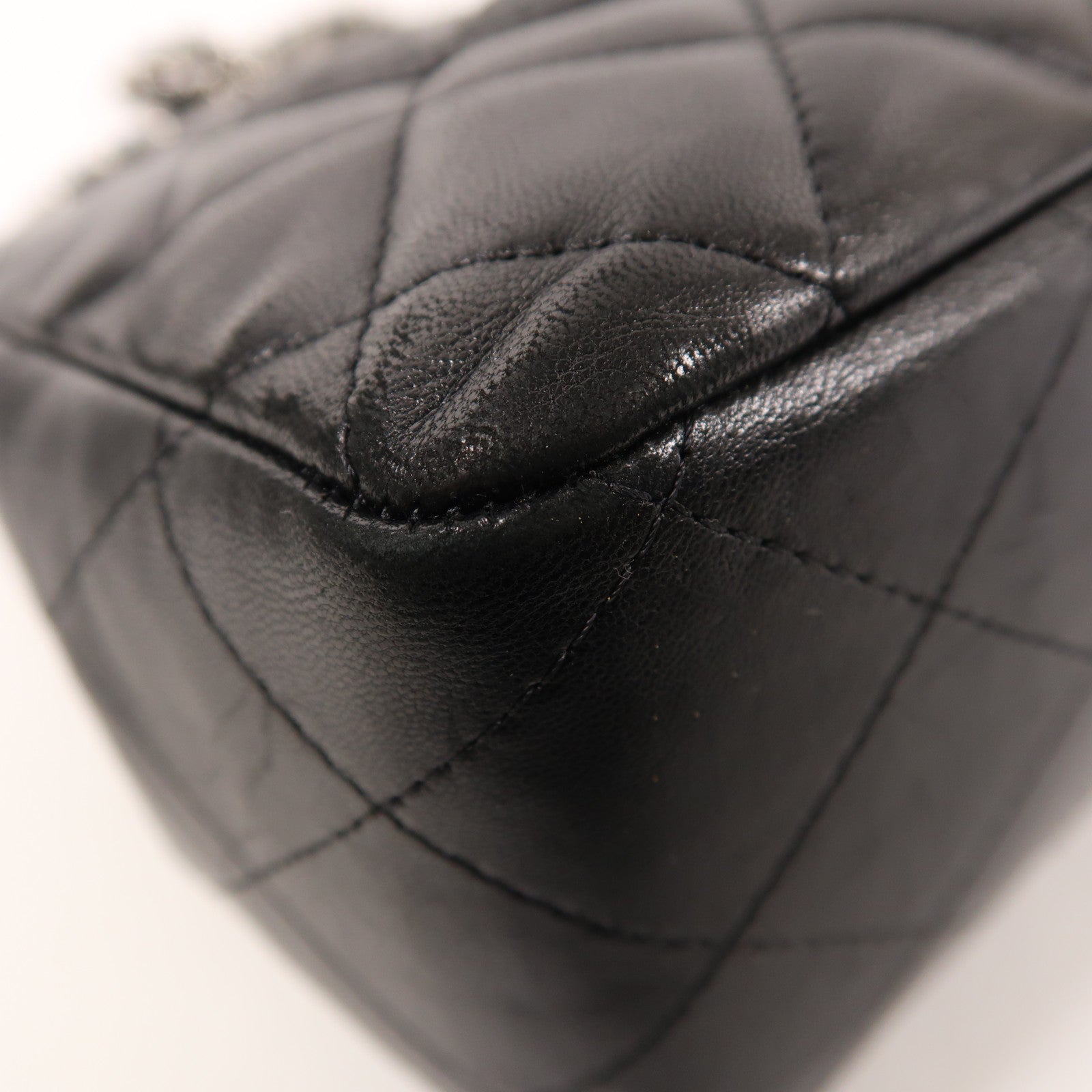 CHANEL 羊皮皮革Large Classic銀扣鏈帶肩背袋