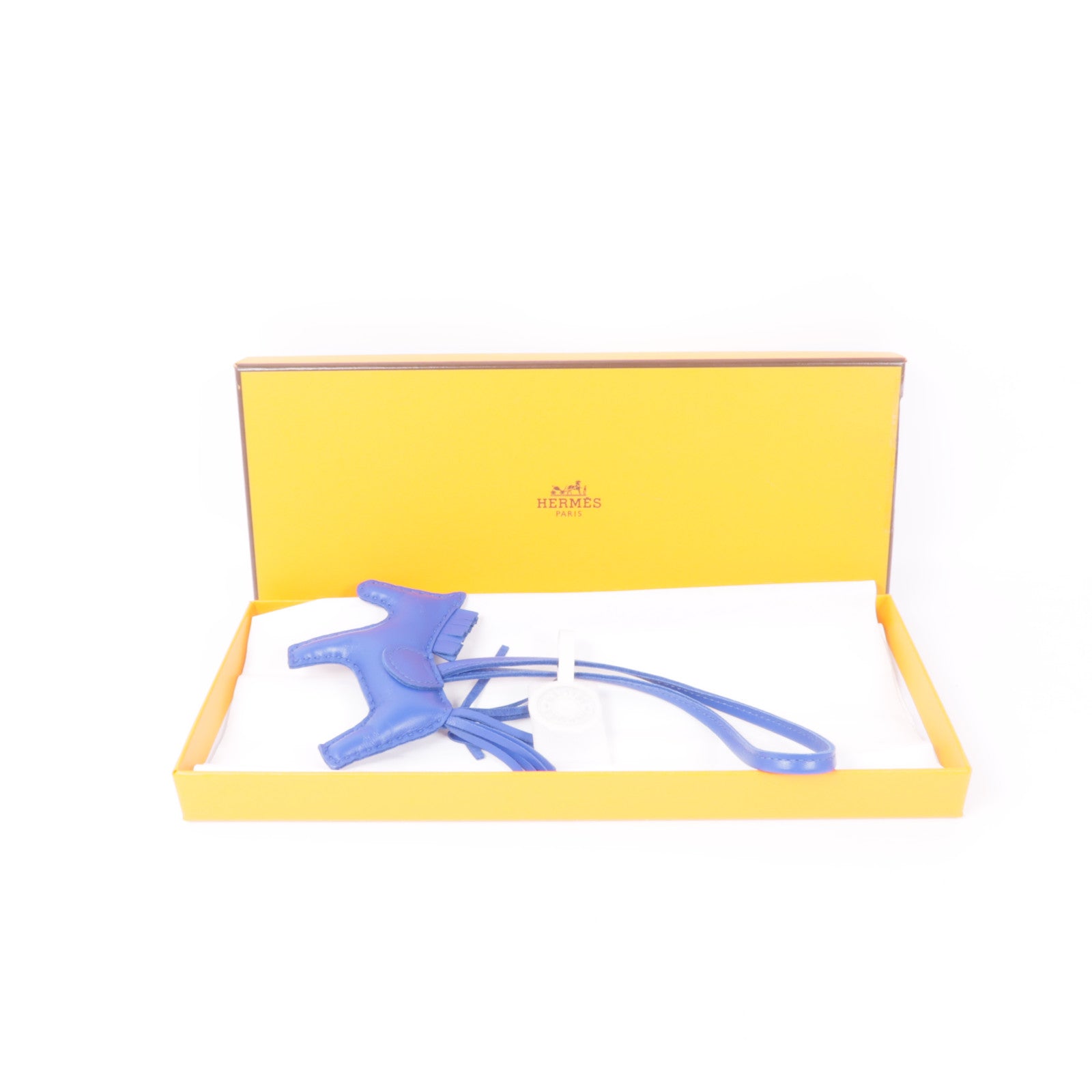 HERMES Milo皮革/Swift皮革Rodeo PM掛飾Bleu France