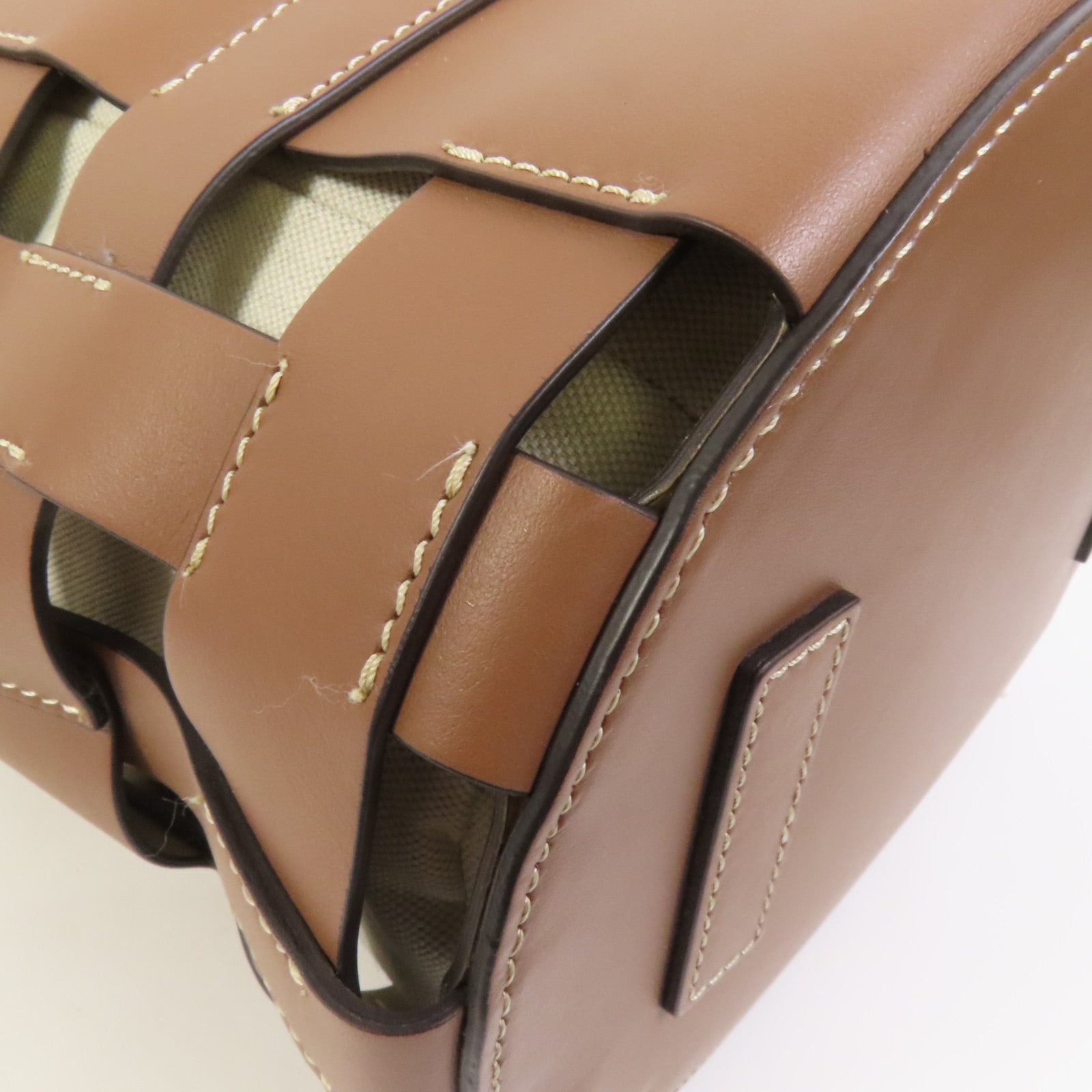 BURBERRY 牛皮皮革/帆布Shoulder Bag金扣肩背袋