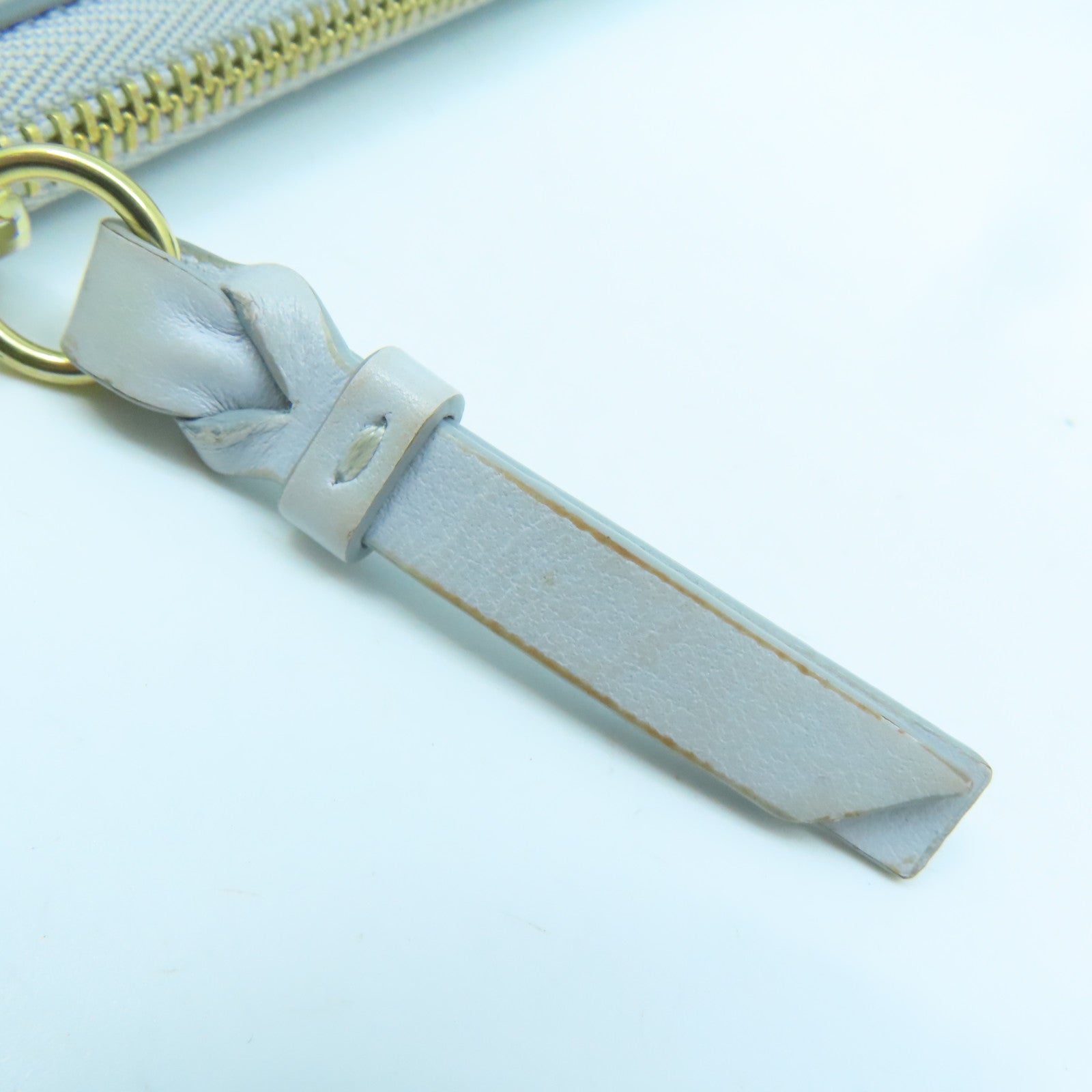 Chloe Leather Card Case Gold Buckle Gray
