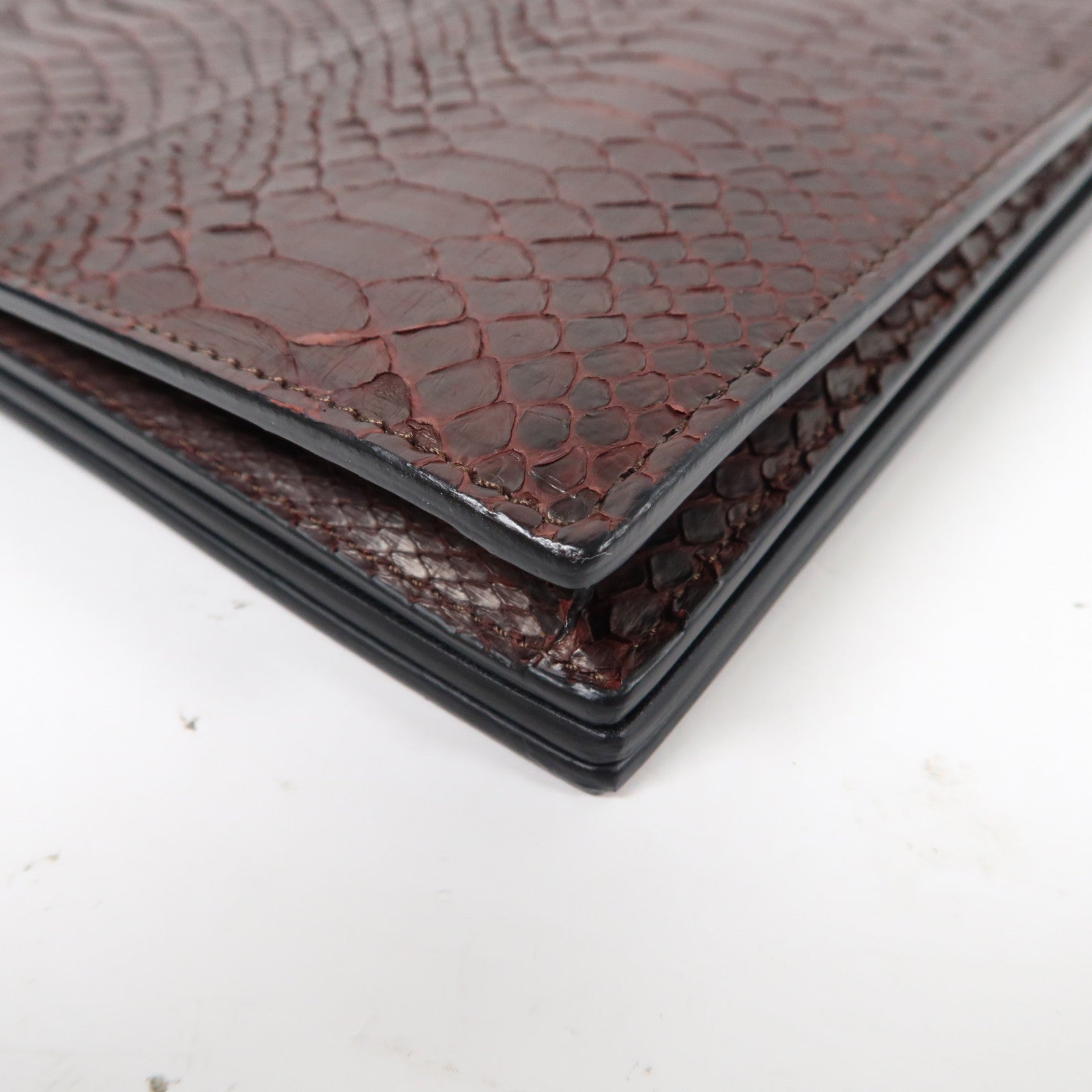 CELINE 蛇皮皮革Clutch Bag金扣手拿包紅色