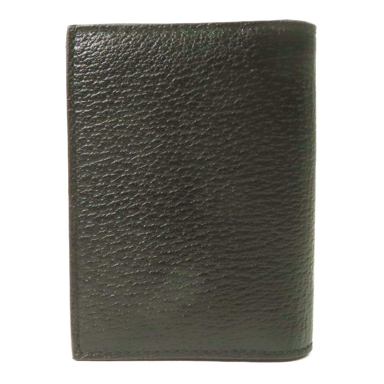 GUCCI 牛皮皮革Card Case金扣折疊錢包黑色