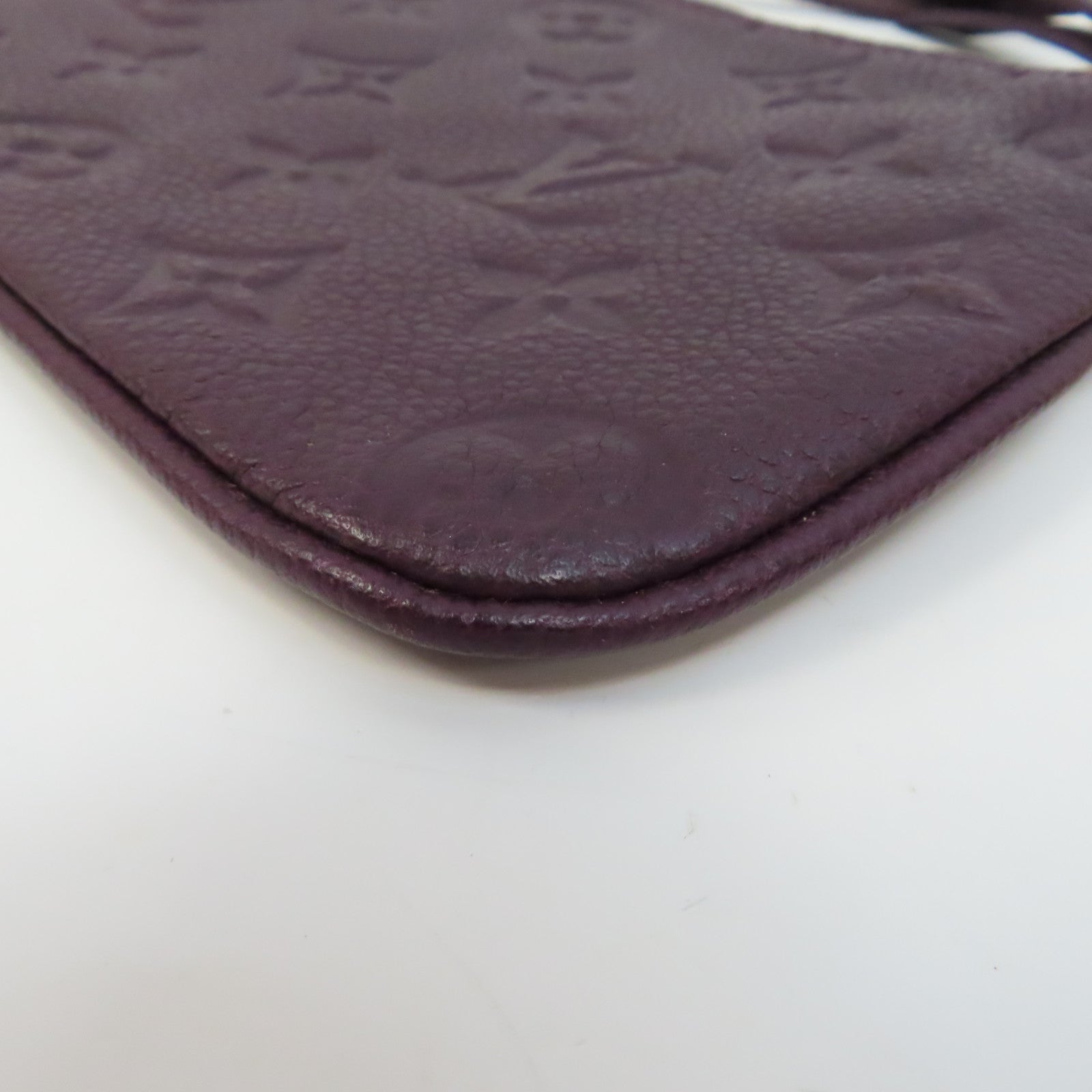 LOUIS VUITTON Monogram Empreinte Citadine Pochette金釦手挽袋紫色