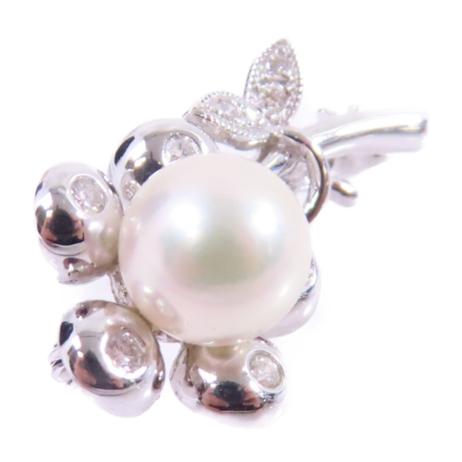JEWELRY 18K白金Pearl/Diamond Broach鑽石/珍珠胸針