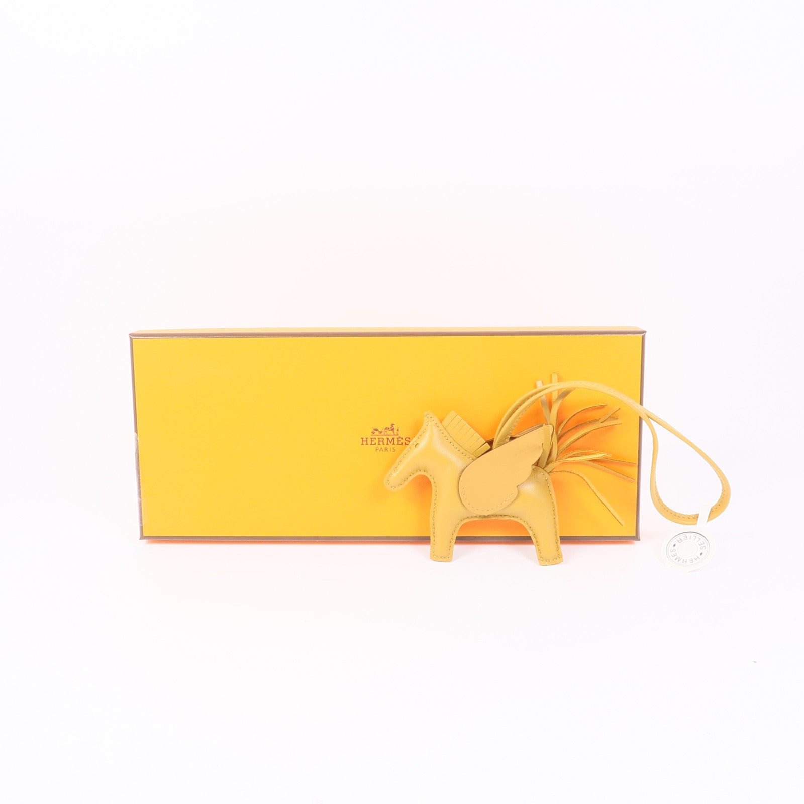 HERMES Swift皮革Rodeo Pegase PM掛飾Gold