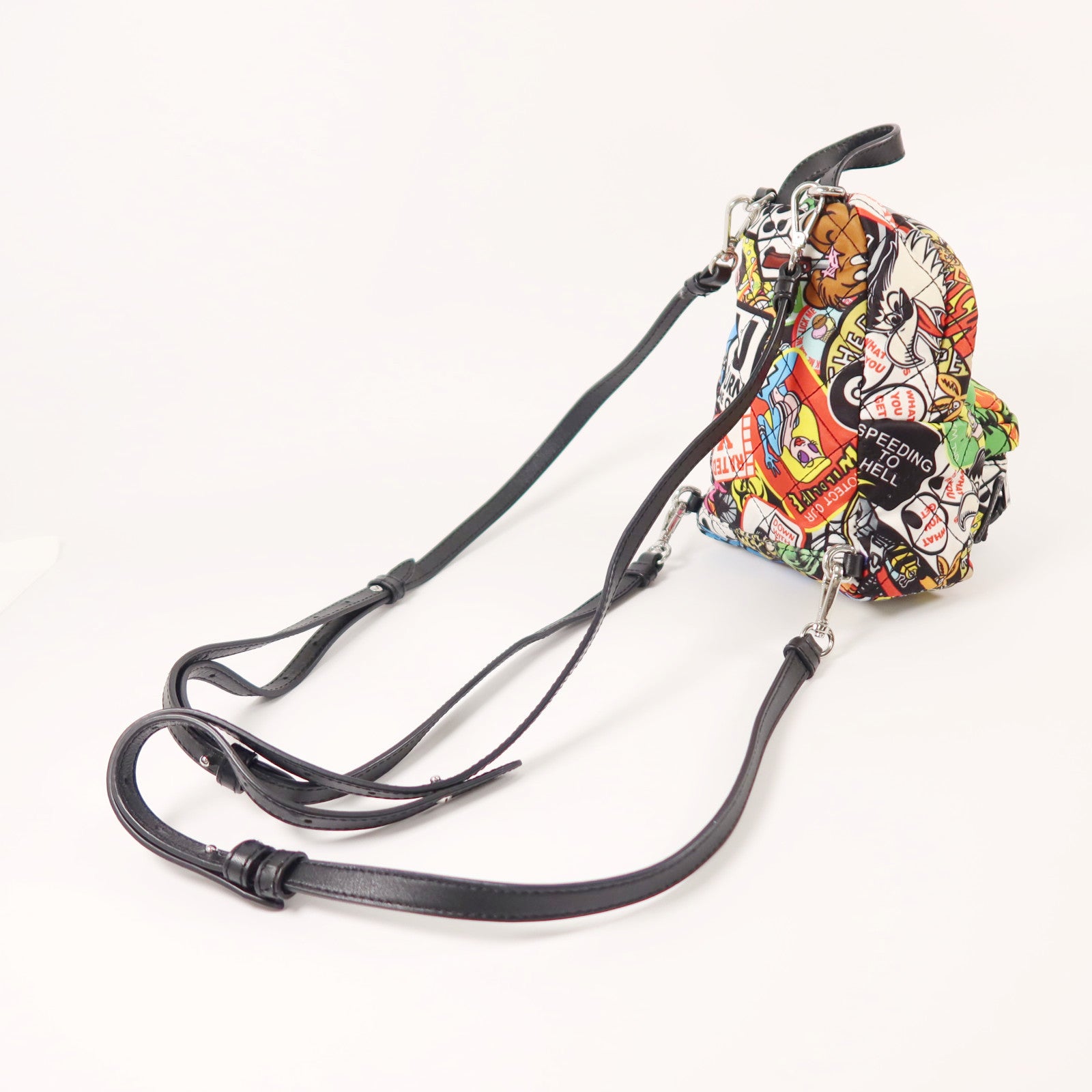 MOSCHINO 尼龍Rucksack銀扣背包