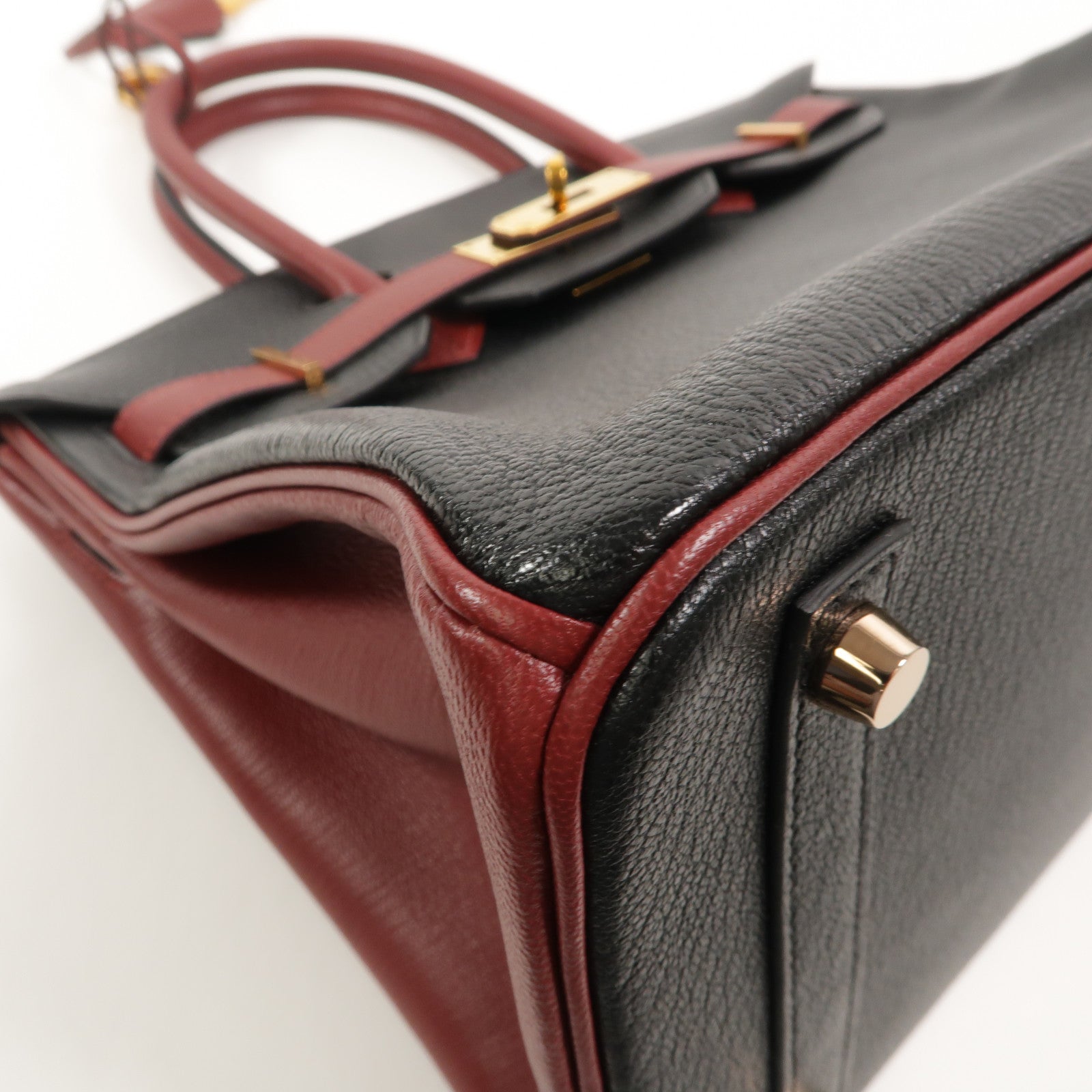 HERMES Chevre皮革Birkin 30 Special Order手挽袋Noir/Rouge H