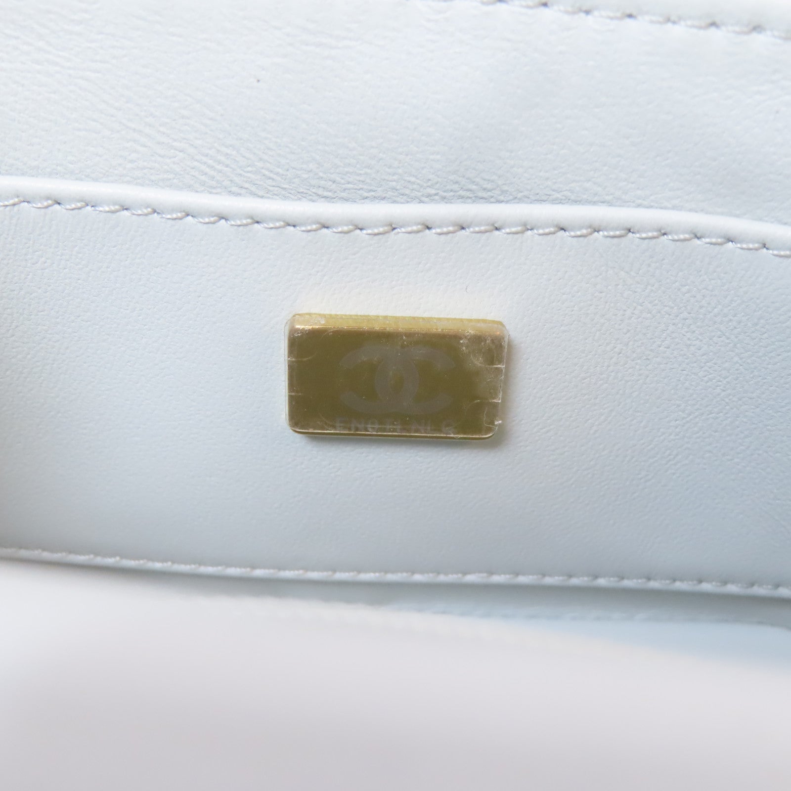 CHANEL 【激減優惠】菱格羊皮皮革Vanity Case金扣鏈帶肩背袋藍色