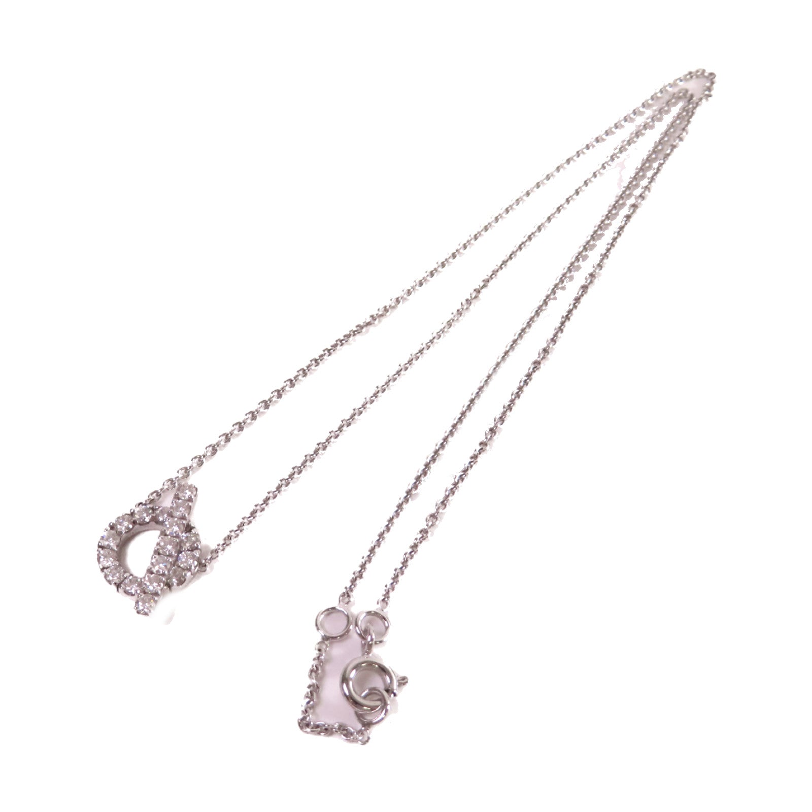 HERMES 18K白金/0.54ct鑽石Finesse Diamond Necklace項鏈
