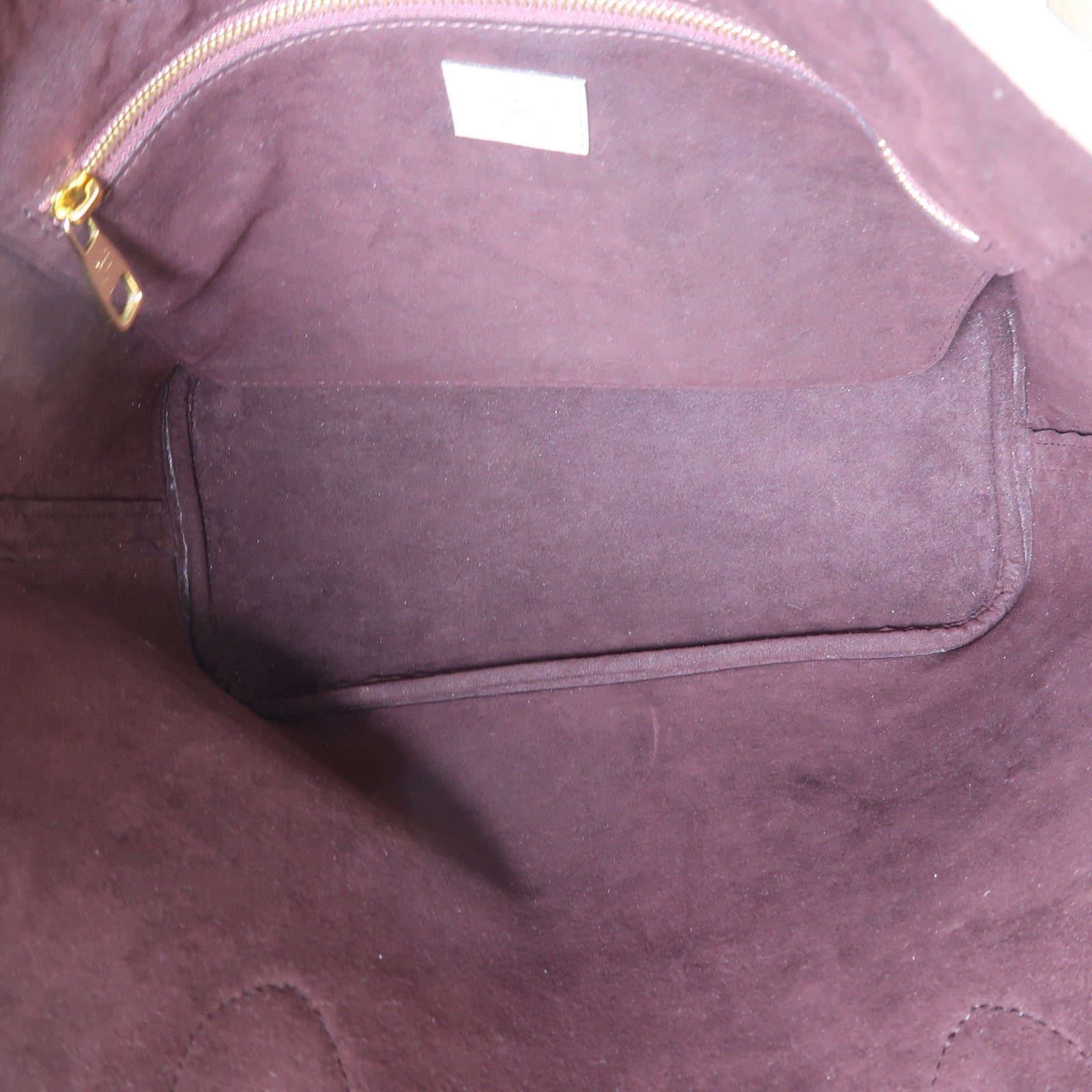 LOUIS VUITTON Monogram Empreinte Neverfull MM金扣肩背袋米色