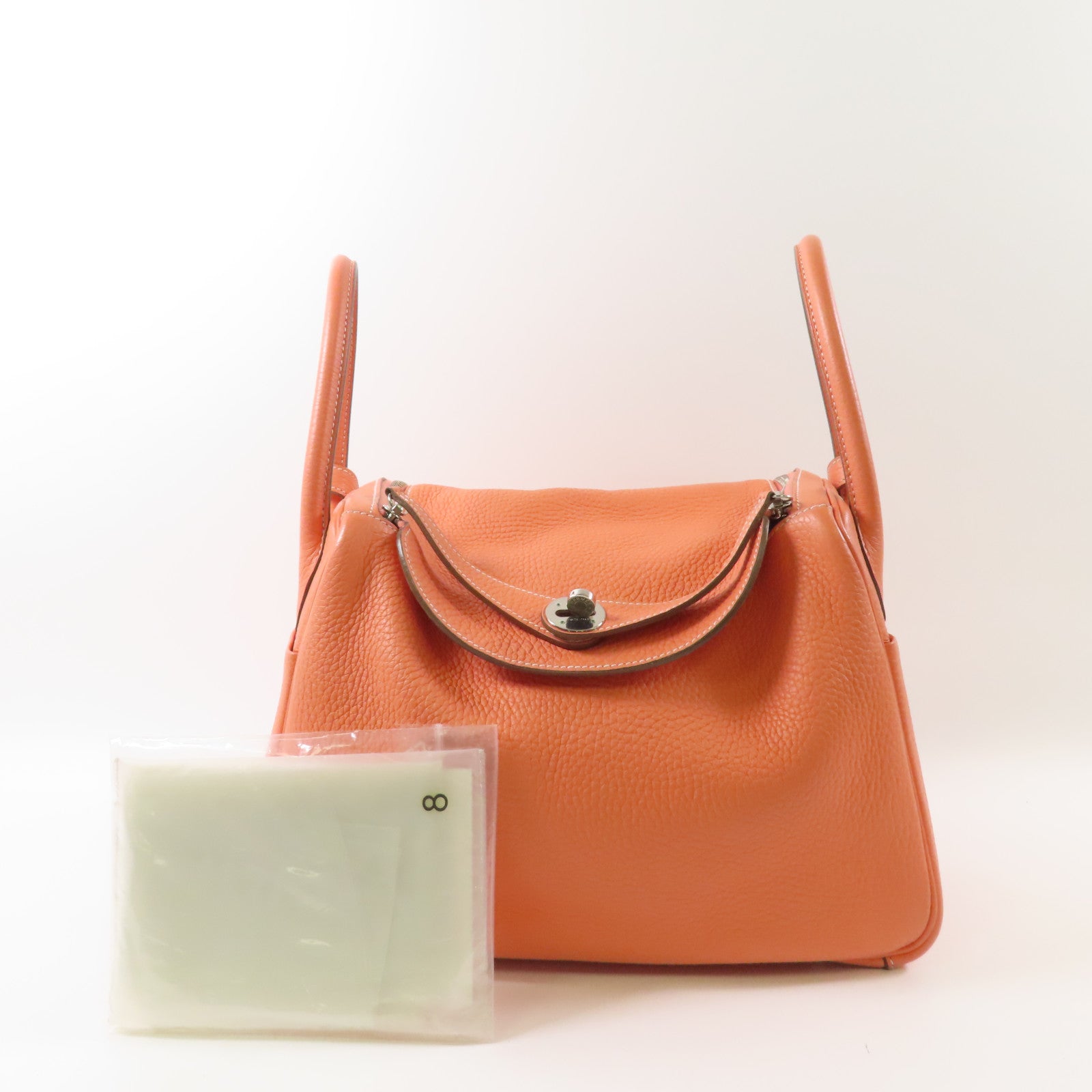 HERMES 【激減優惠】Clemence皮革Lindy 30銀扣肩背袋Flamingo