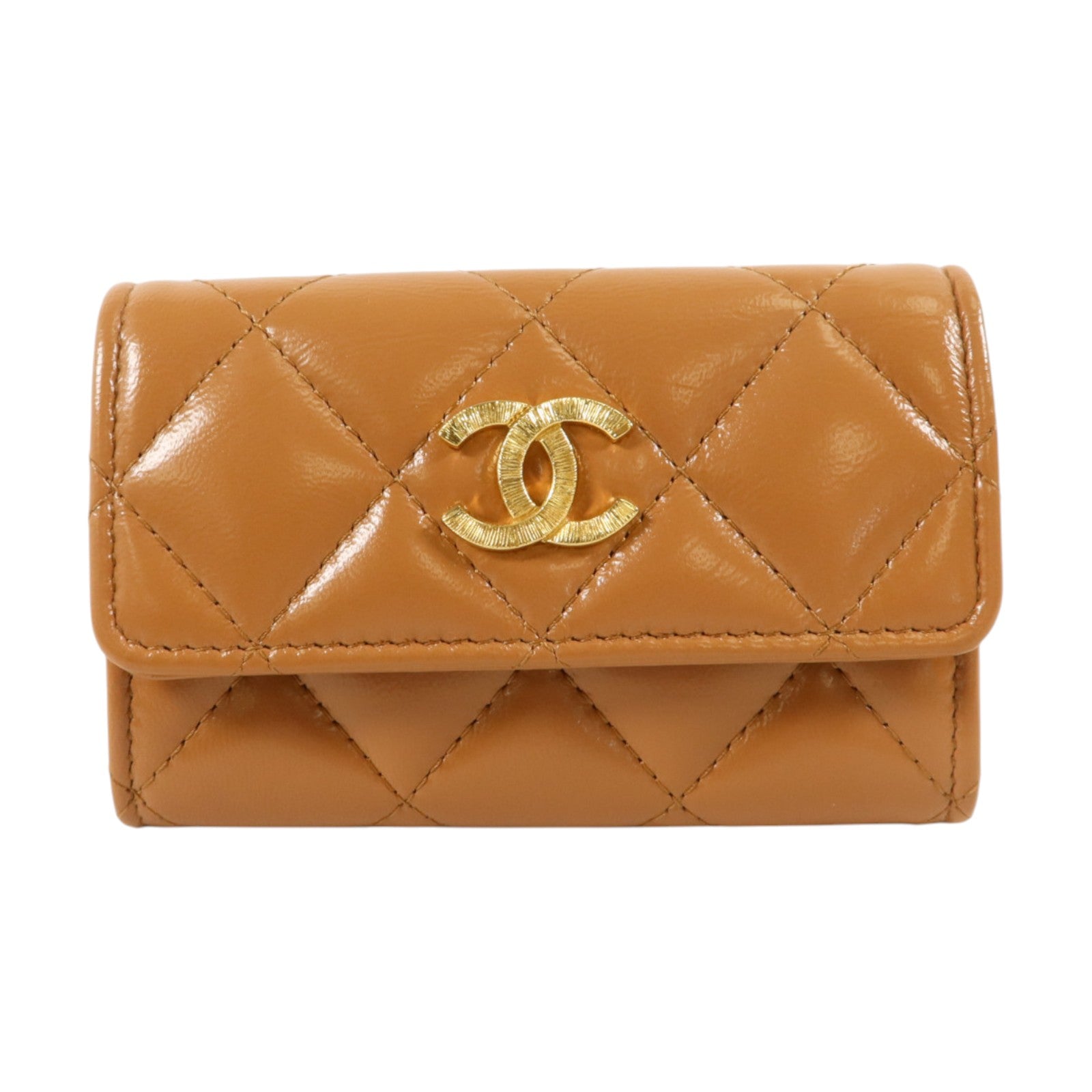 CHANEL 羊皮皮革Chanel 19 Flap Card Holder金扣卡片套