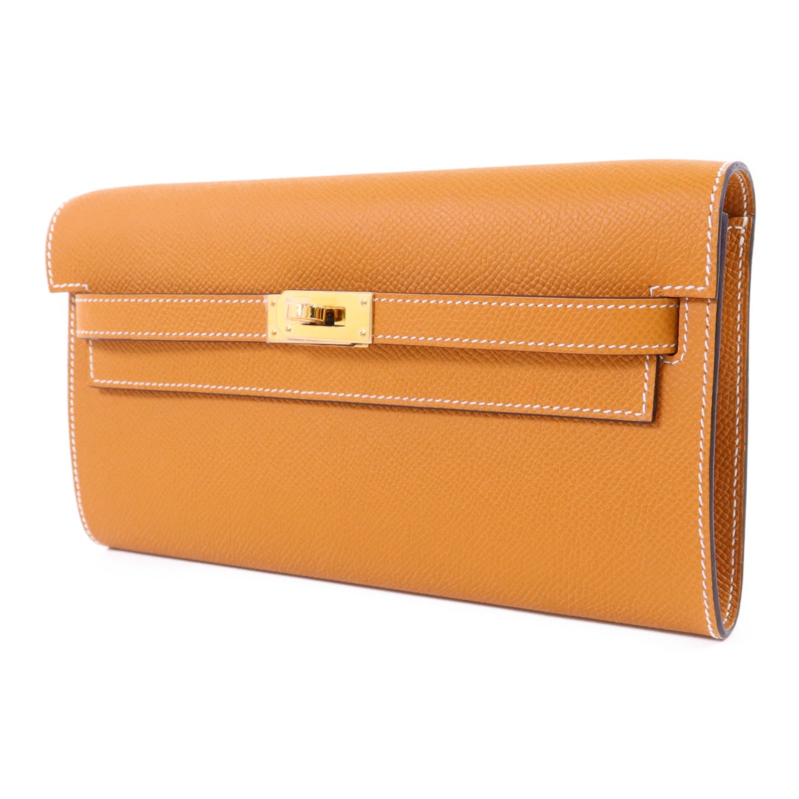 HERMES Epsom皮革Kelly To Go金扣肩背袋Toffee