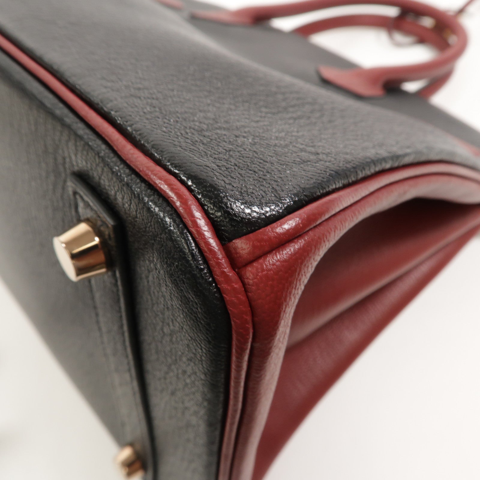 HERMES Chevre皮革Birkin 30 Special Order手挽袋Noir/Rouge H