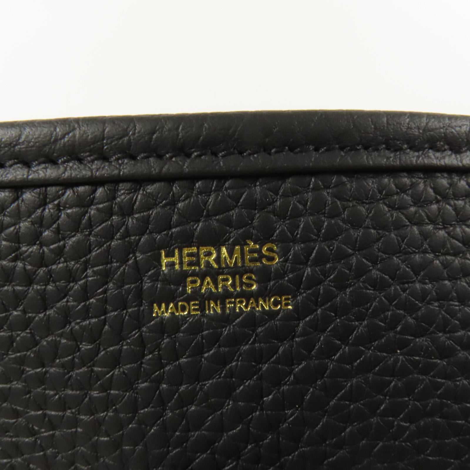 HERMES Clemence皮革Evelyne PM 金扣肩背袋Noir