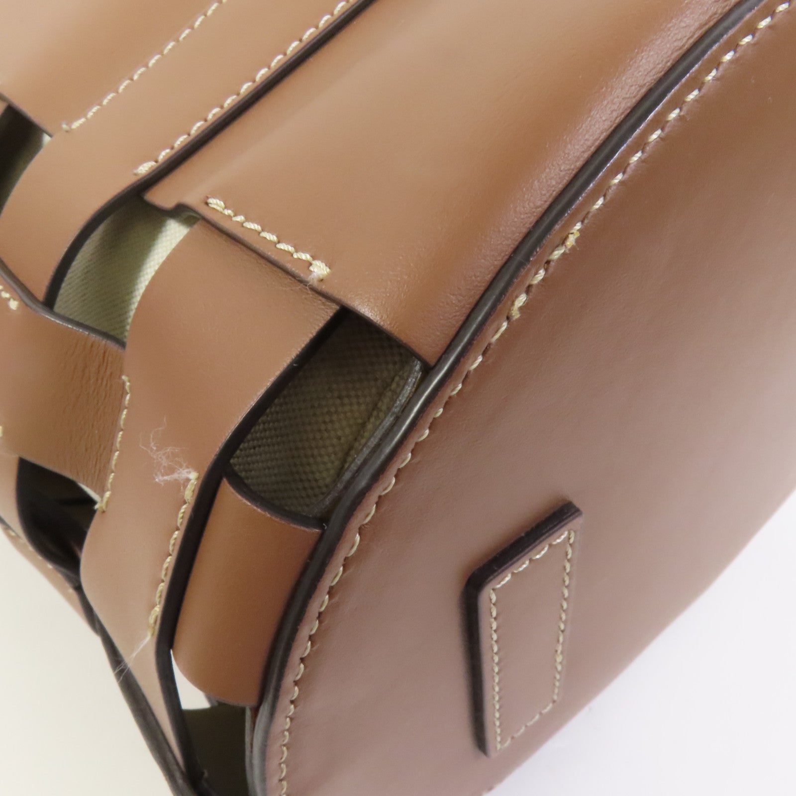 BURBERRY 牛皮皮革/帆布Shoulder Bag金扣肩背袋