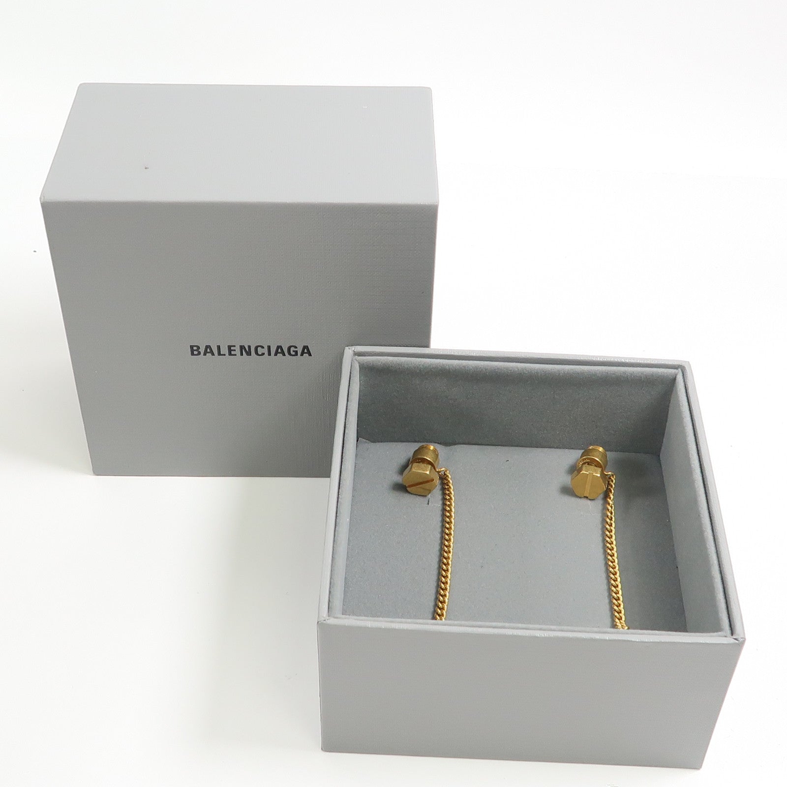 BALENCIAGA 金屬Screw Drop Earrings耳環金色