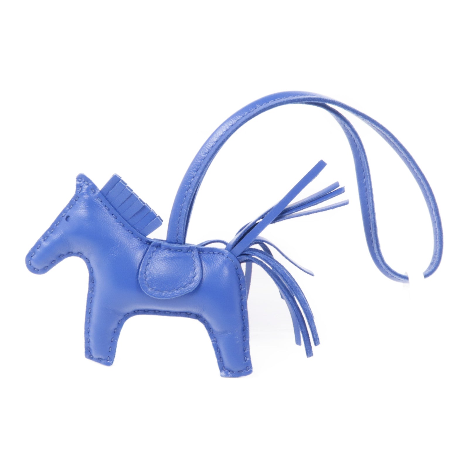 HERMES Milo皮革/Swift皮革Rodeo PM掛飾Bleu France