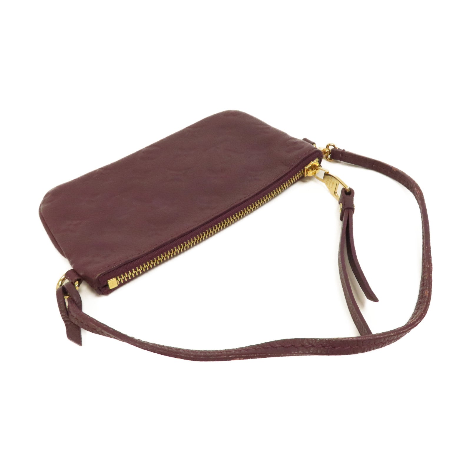 LOUIS VUITTON Monogram Empreinte Citadine Pochette金釦手挽袋紫色