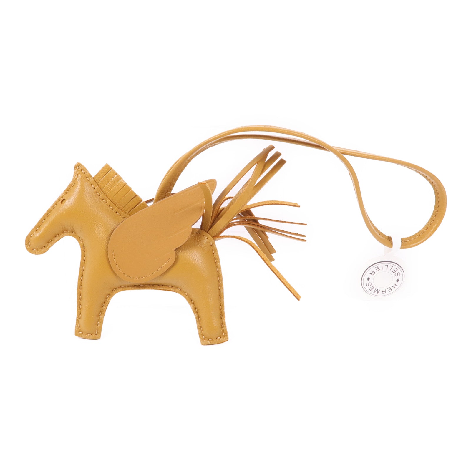 HERMES Swift皮革Rodeo Pegase PM掛飾Gold