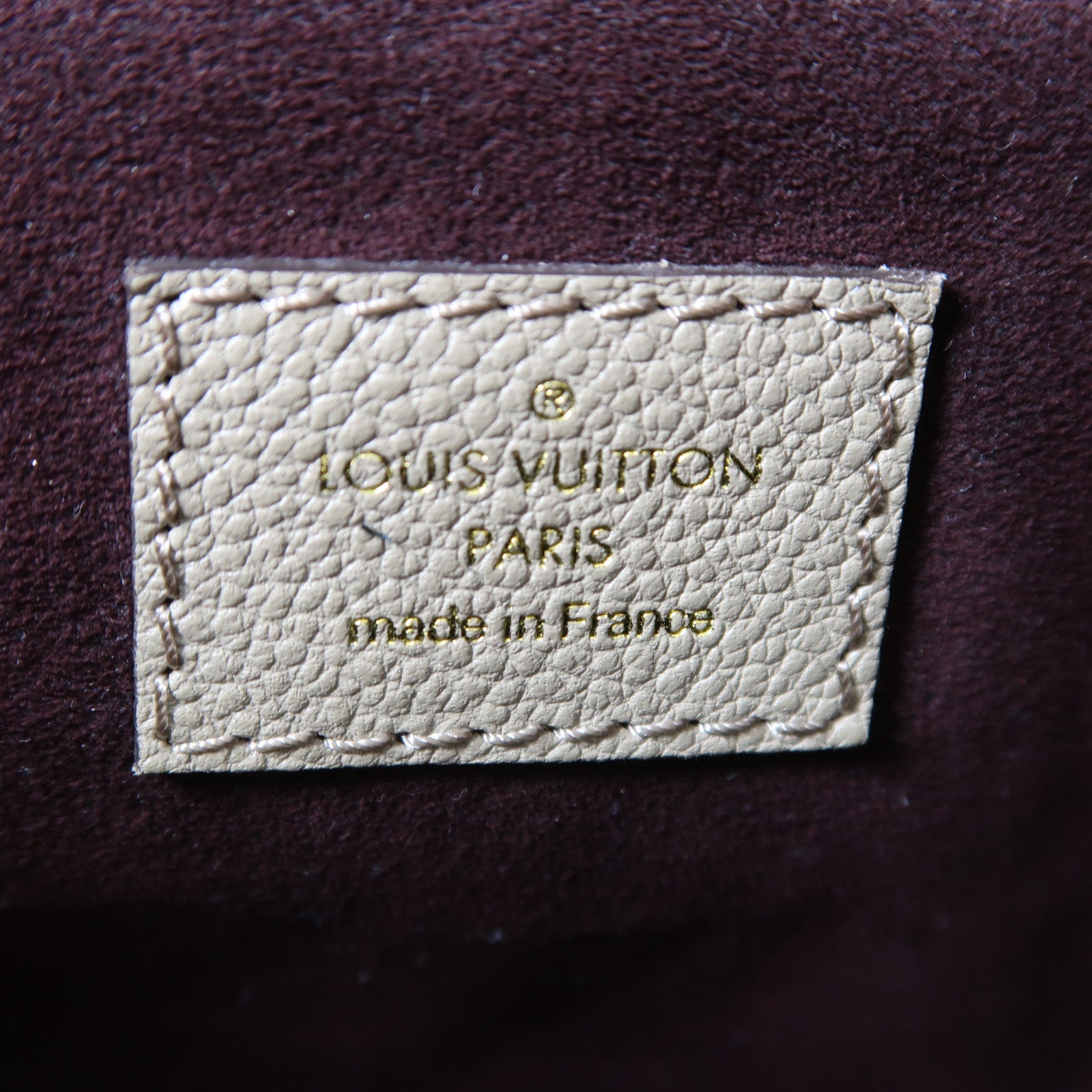 LOUIS VUITTON Monogram Empreinte Neverfull MM金扣肩背袋米色