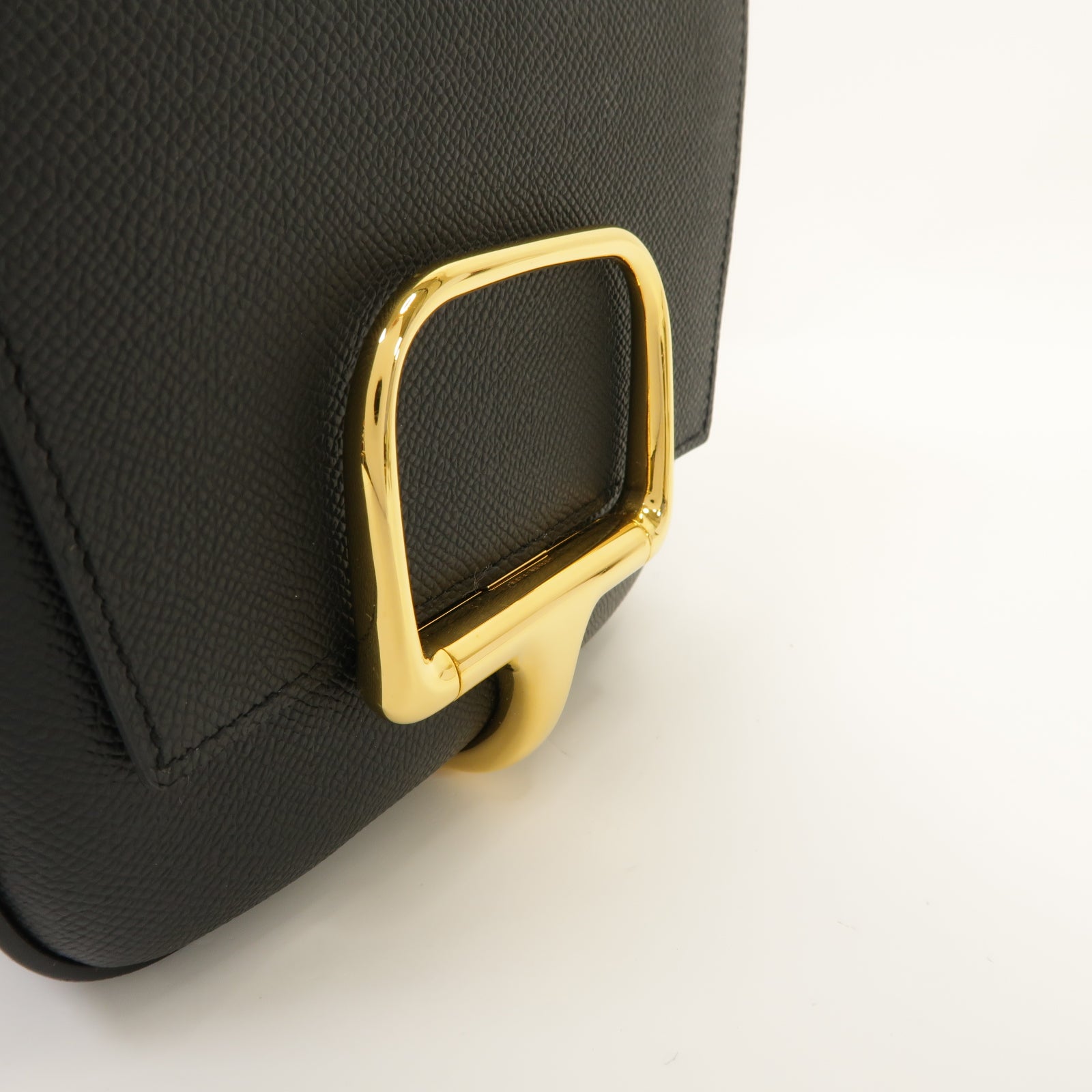 HERMES 【激減優惠】Epsom皮革Della Caralleria Mini Shoulder Bag金扣肩背袋經典黑