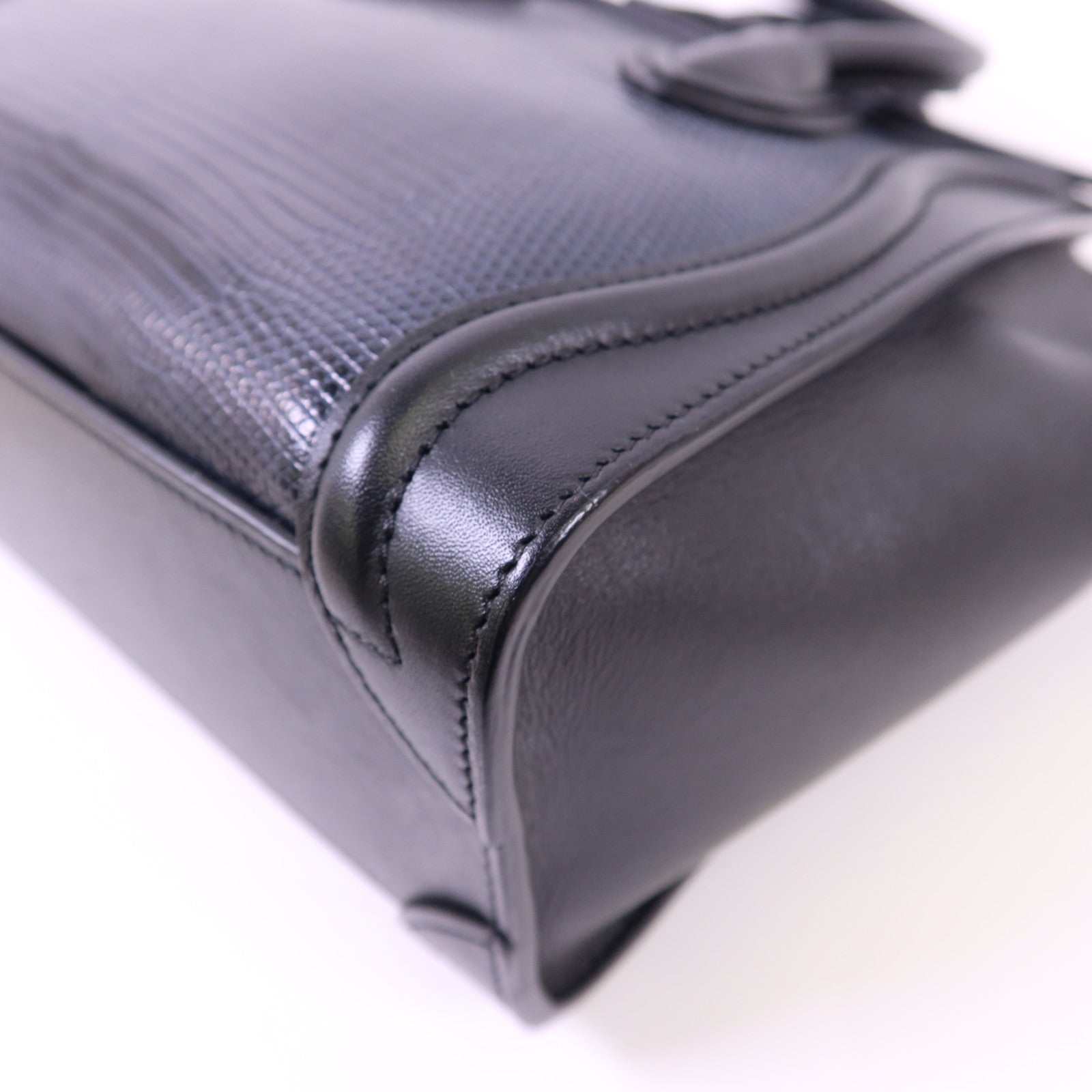 CELINE 蜥蝪皮革/牛皮皮革Nano Luggage金扣手挽肩背兩用袋