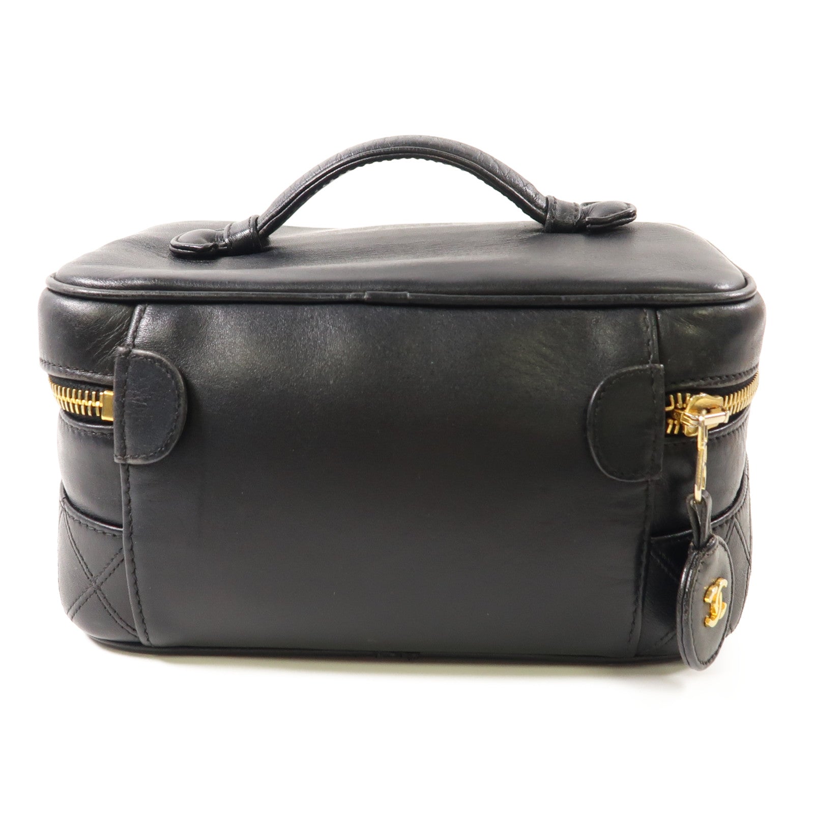 CHANEL 牛皮皮革Vintage Vanity Case金扣手挽袋