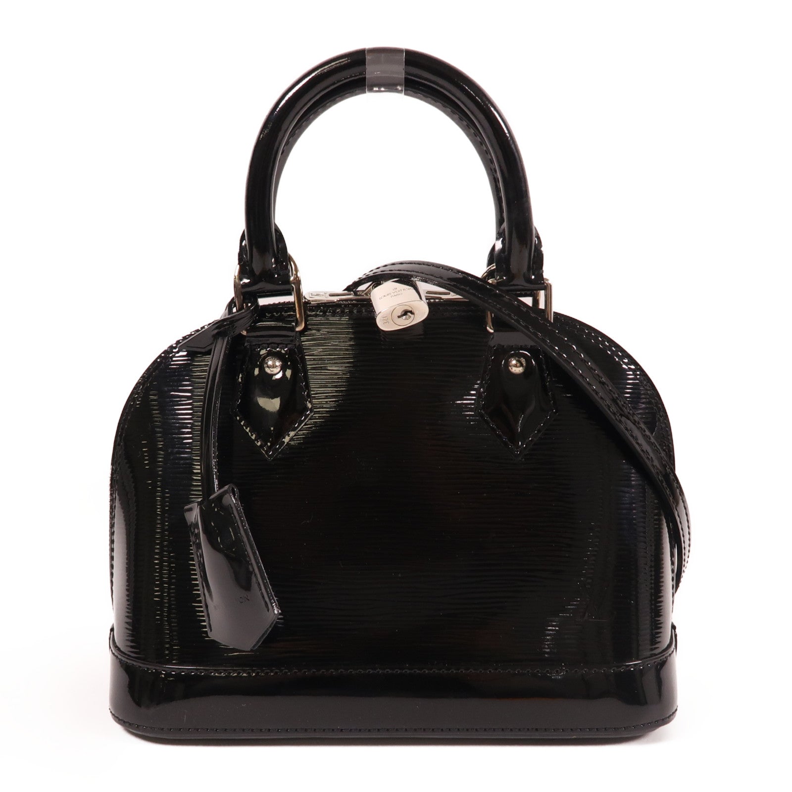 LOUIS VUITTON Epi Electric Alma BB銀扣手挽肩背兩用袋黑色