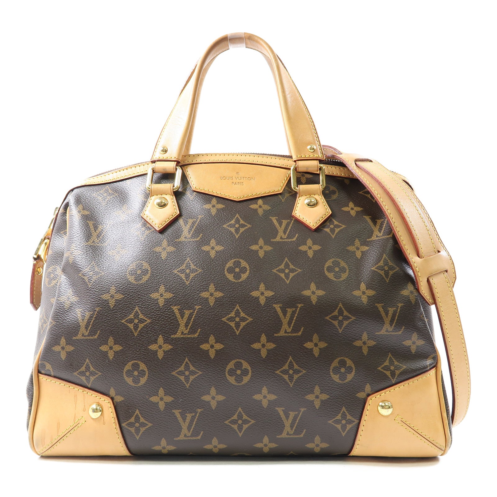 LOUIS VUITTON Monogram Retiro金扣手挽肩背兩用袋啡色