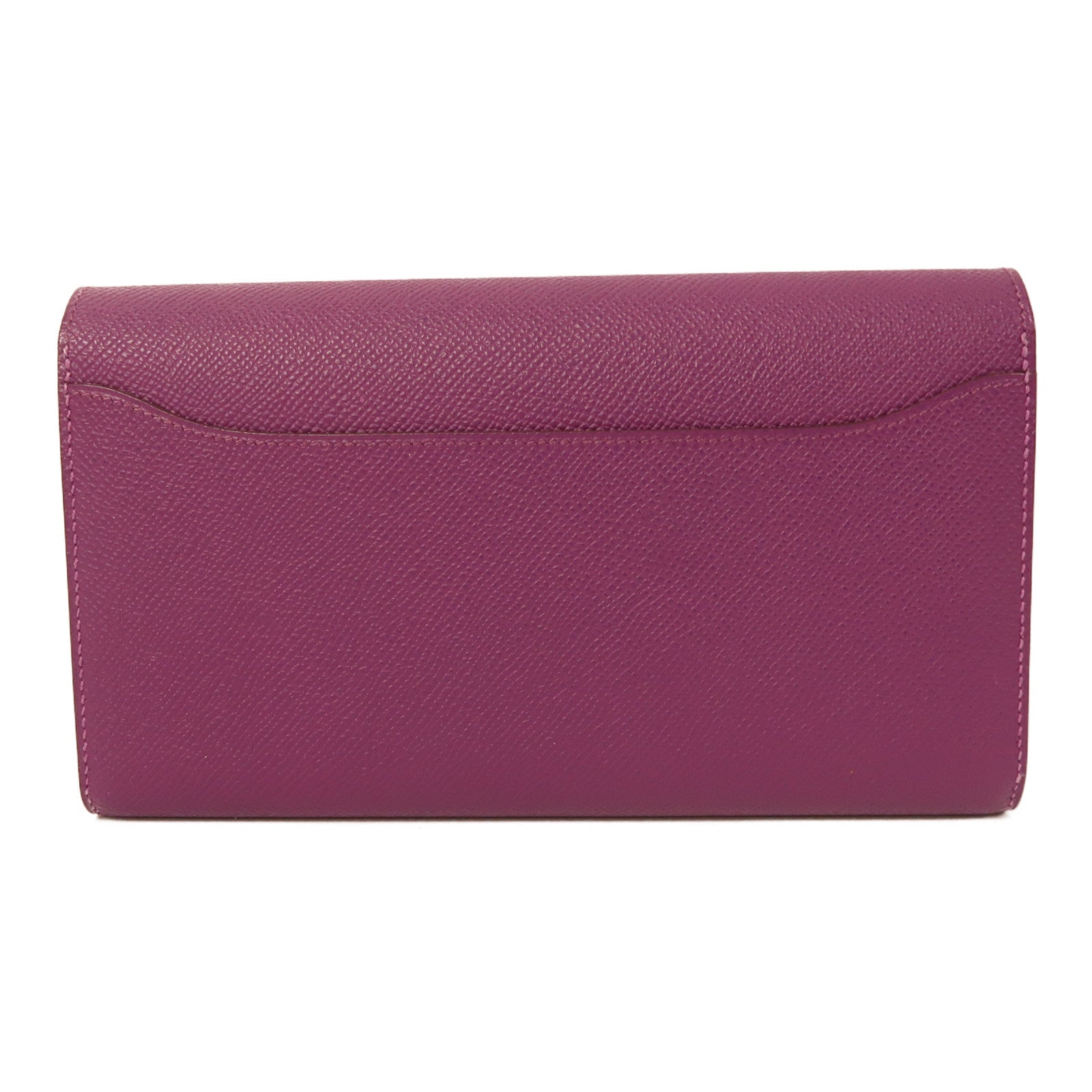 HERMES Epsom皮革Constance Long Wallet銀扣長錢包海葵紫色