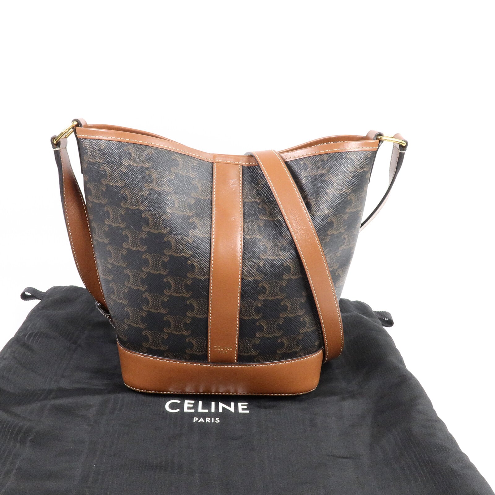 CELINE 塗層帆布Triomple Small Bucket Bag肩背袋