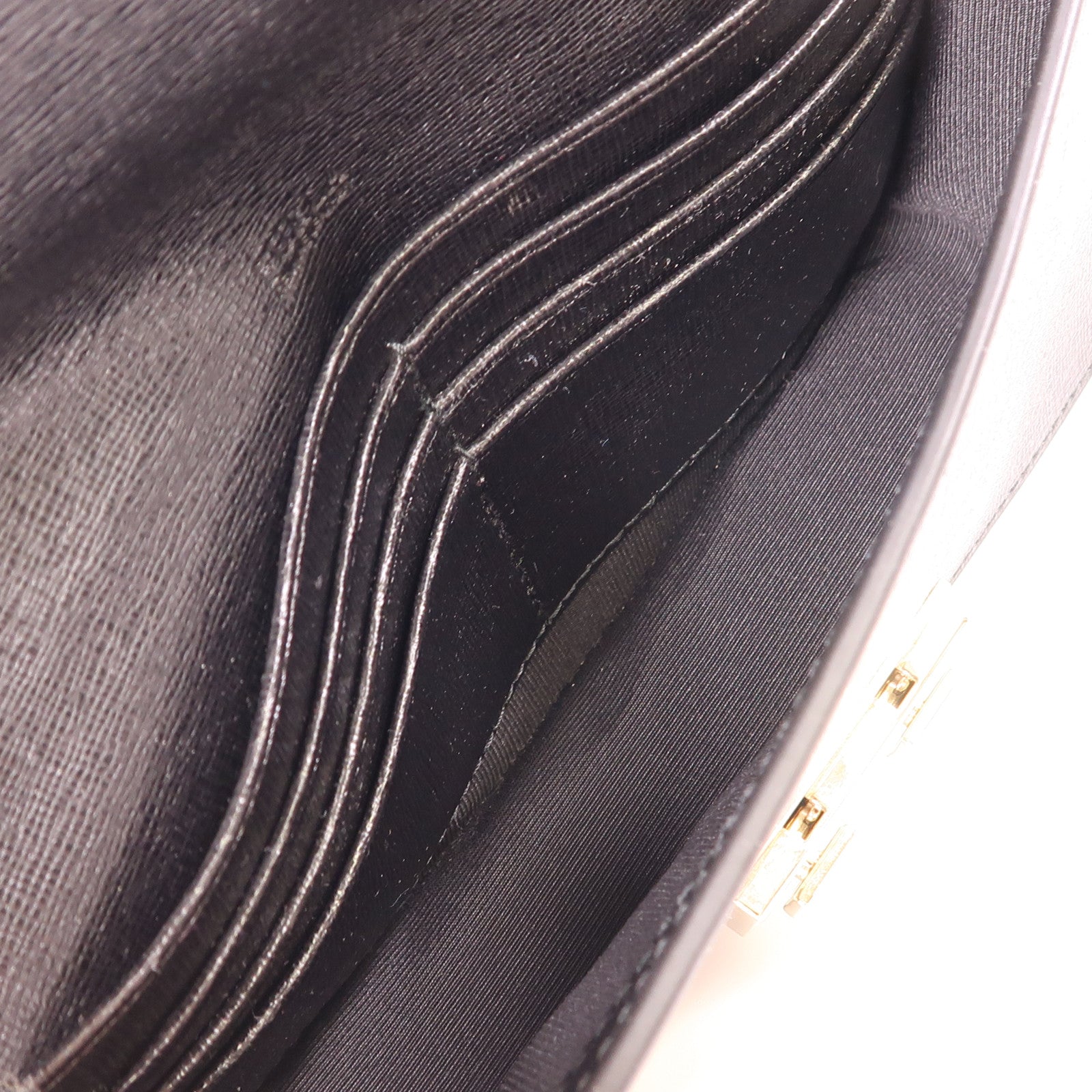 Furla 塗層帆布Chain Shoulder金扣鏈帶肩背袋