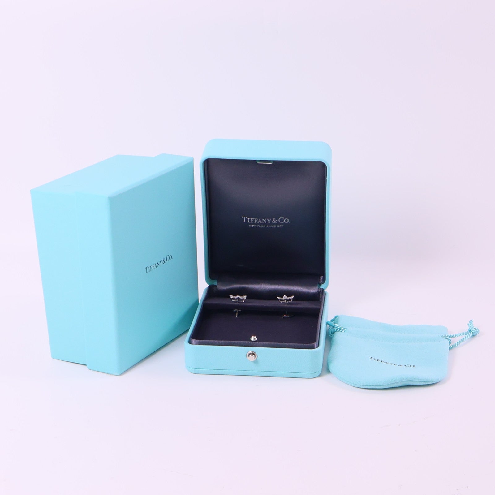 TIFFANY＆CO PT950鉑金Victoria Diamond Earrings鑽石耳環