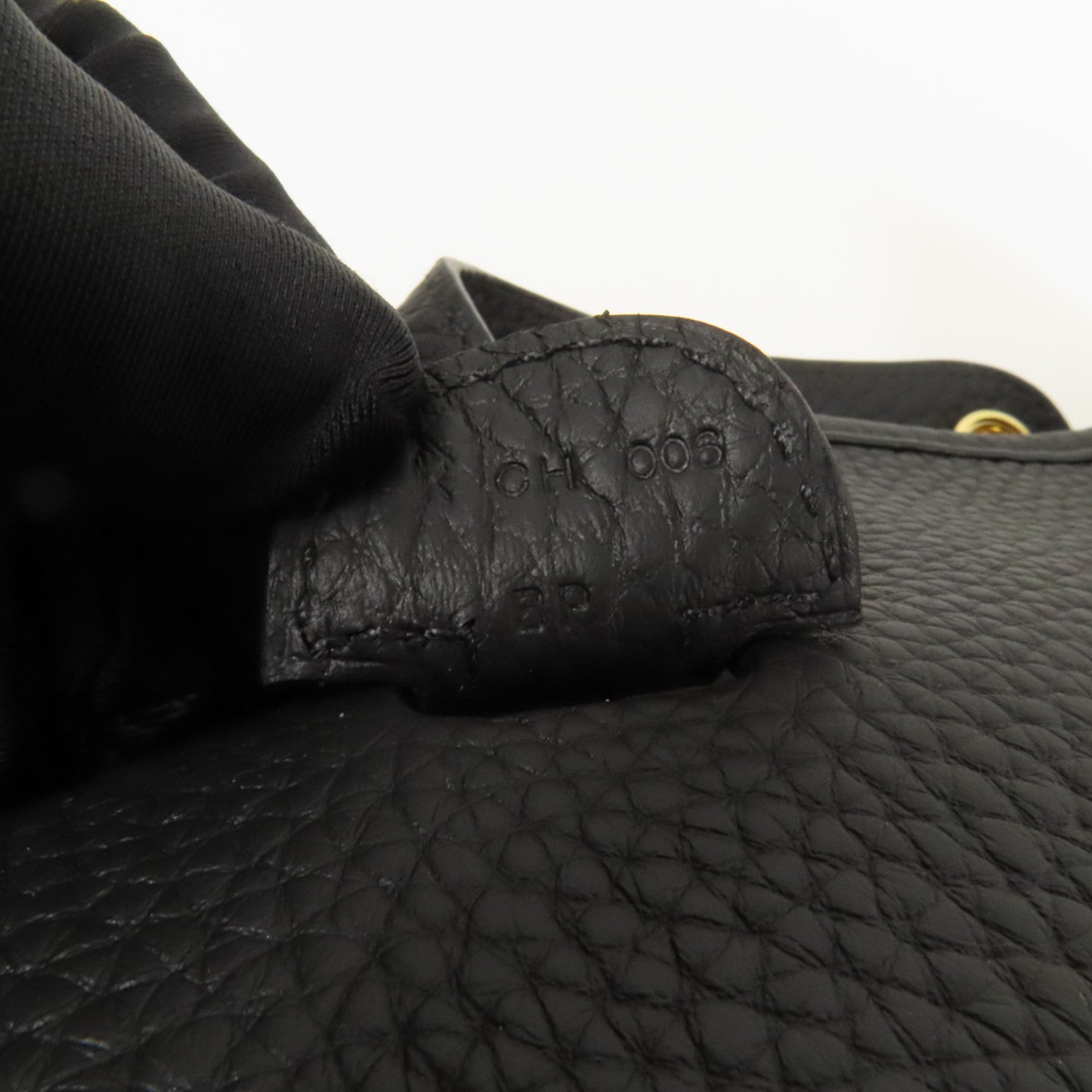 HERMES Clemence皮革Evelyne PM 金扣肩背袋Noir